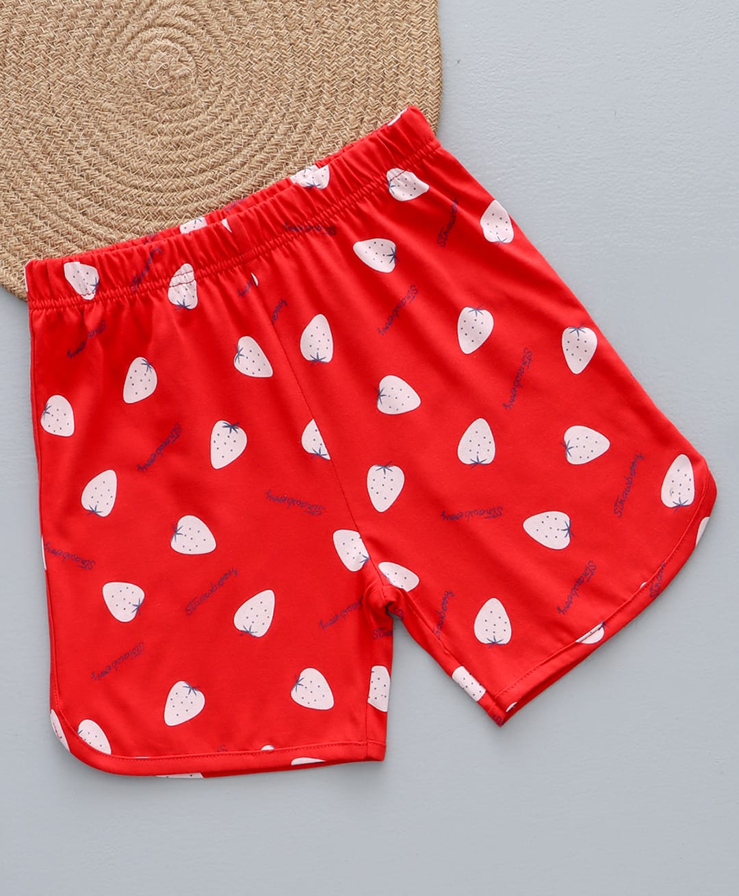 zuniors SSC Cotton Knit Strawberry Printed Shorts - Red-picture-23