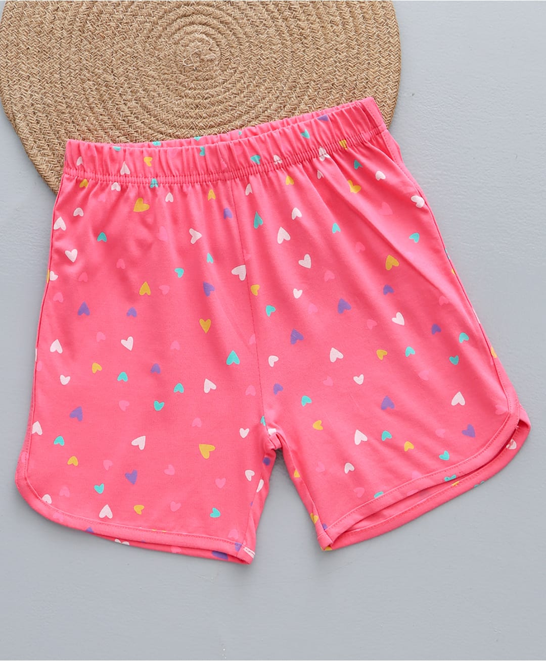 zuniors SSC Cotton Knit Heart Printed Shorts - Pink-picture-11