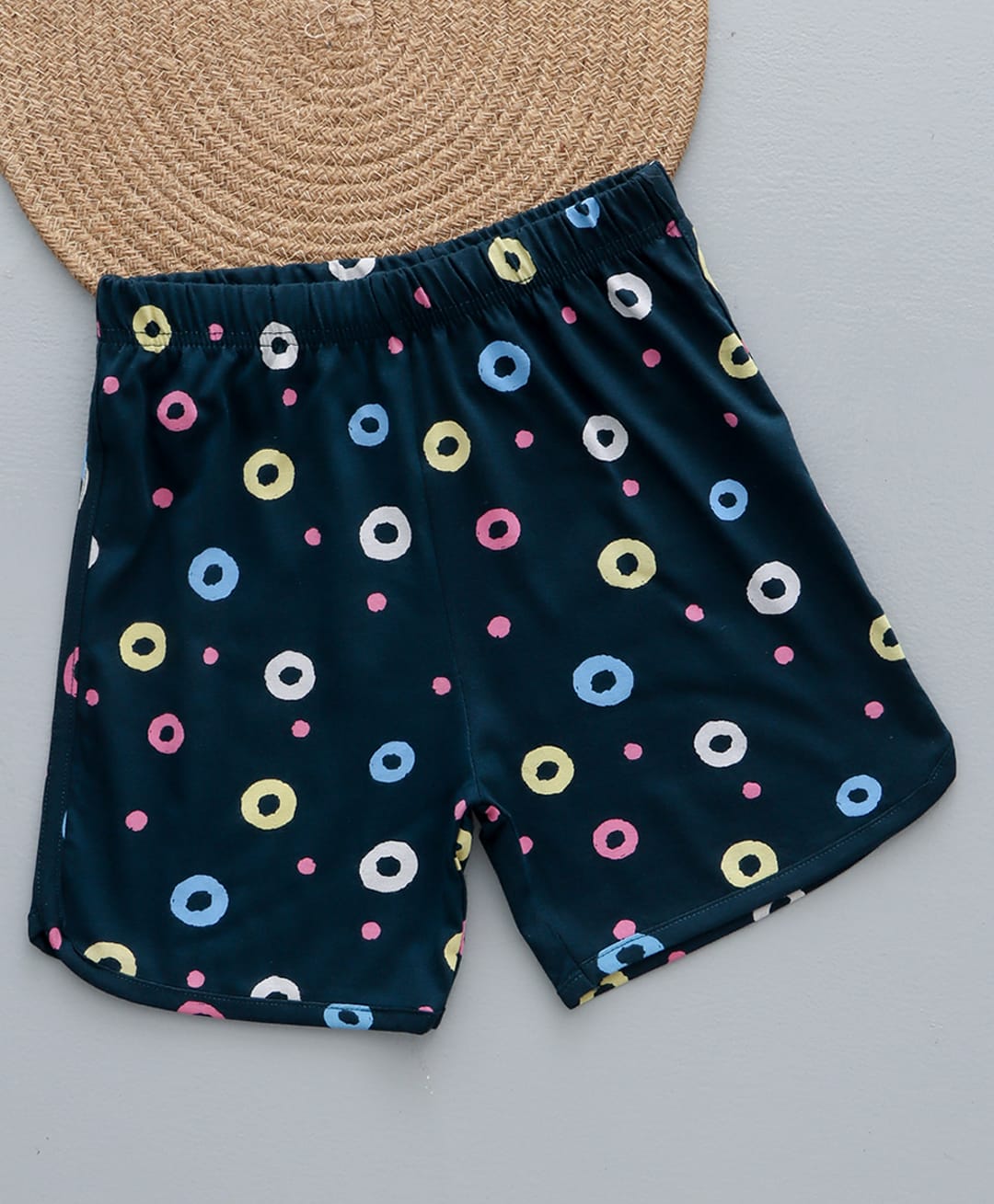 zuniors SSC Cotton Knit Circle Printed Shorts - Dark Green-picture-27