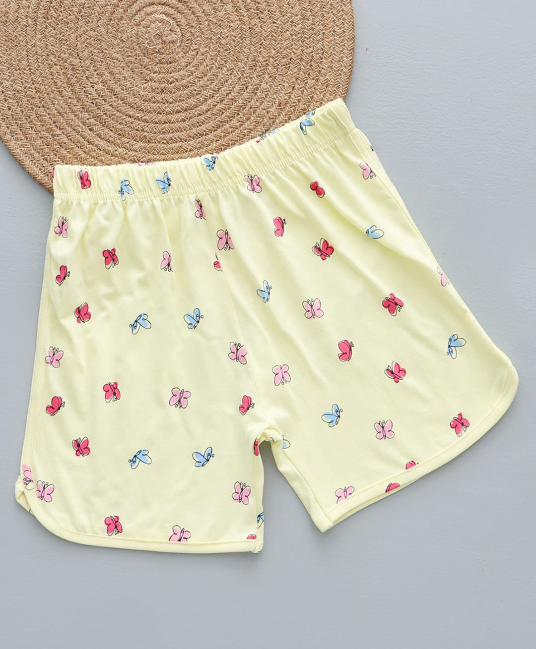 zuniors SSC Cotton Knit Butterfly Printed Shorts - Light Yellow-picture-12