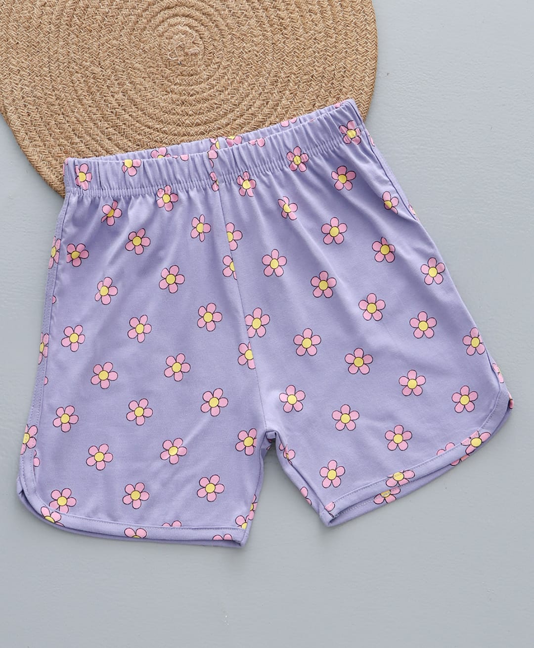 zuniors SSC Cotton Knit Floral Printed Shorts - Lavender-picture-22