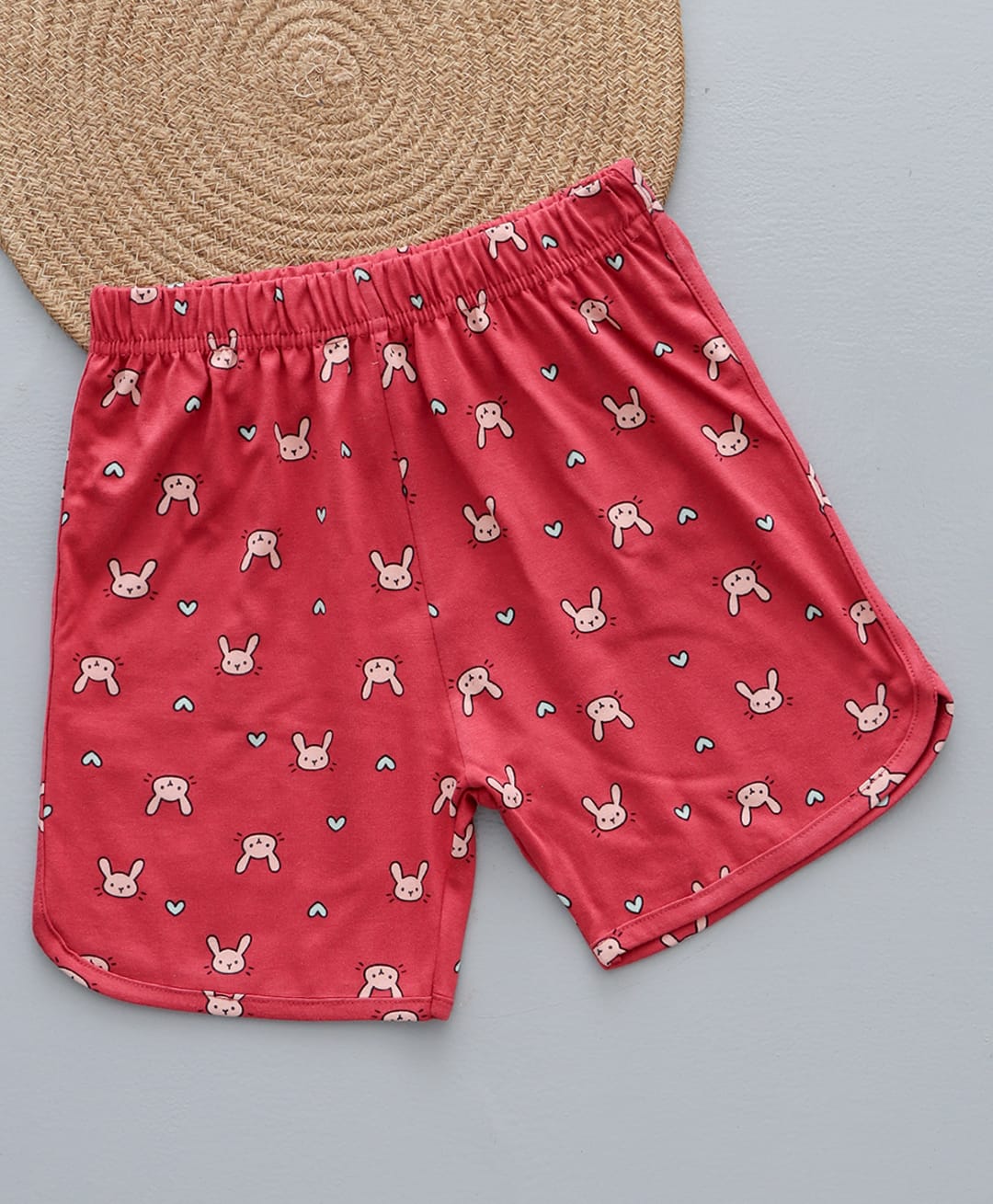 zuniors SSC Cotton Knit Bunny Printed Shorts - Dark Red-picture-24