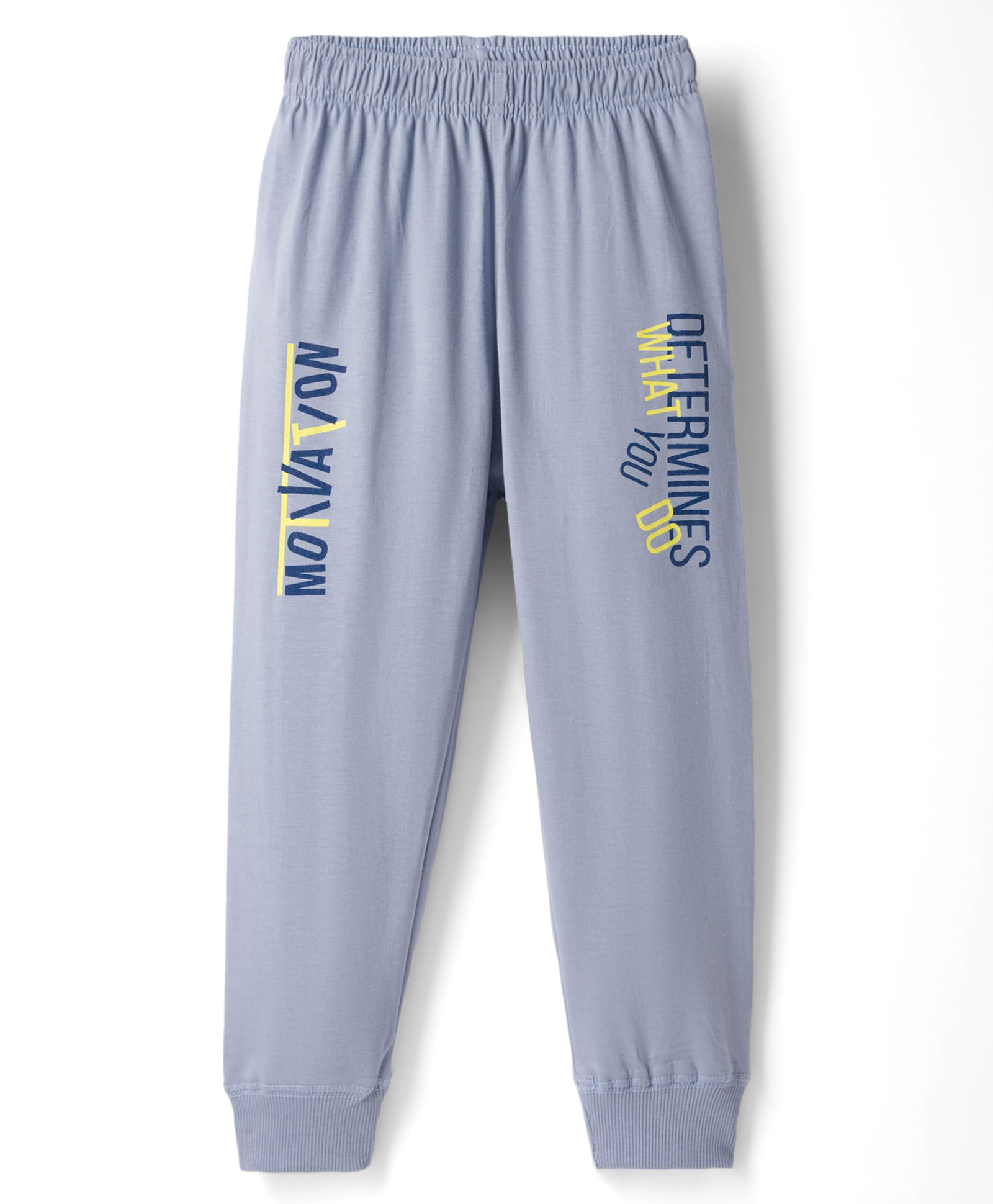 Doreme Single Jersey Knit Full Length Text Printed Lounge Pant - Light Blue-picture-25