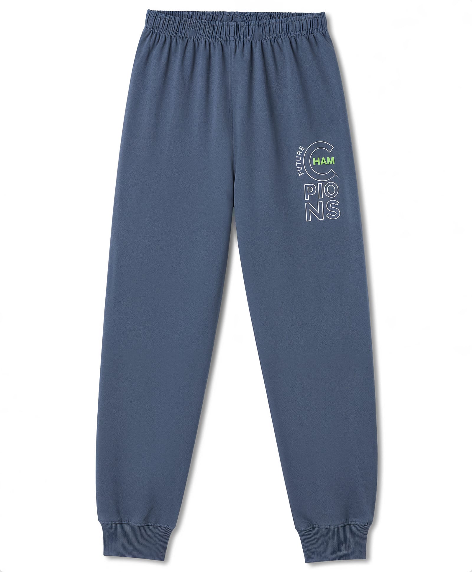 Doreme Single Jersey Knit Full Length Text Printed Lounge Pant - Blue-picture-24