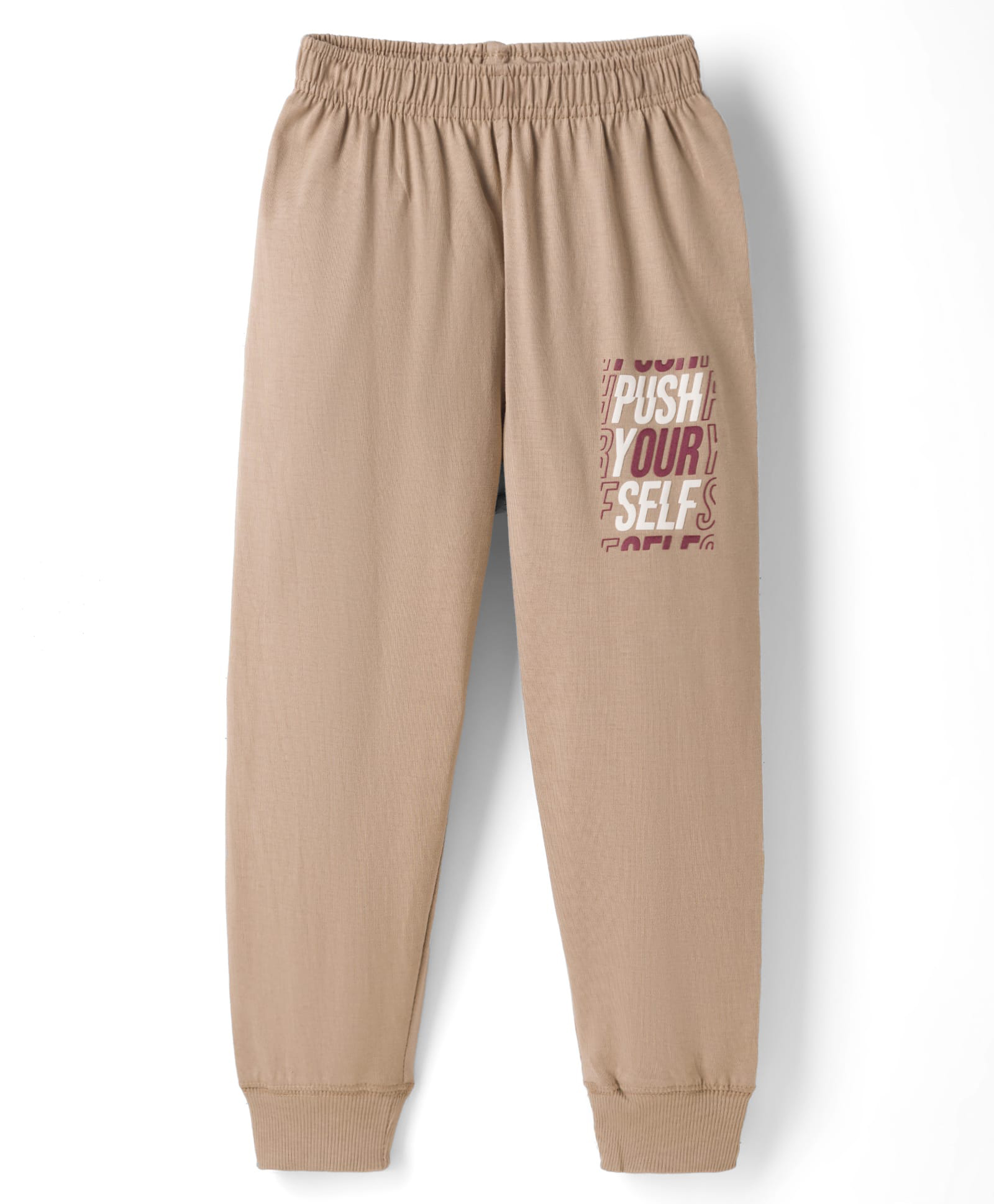 Doreme Single Jersey Knit Full Length Text Printed Lounge Pant - Beige-picture-19