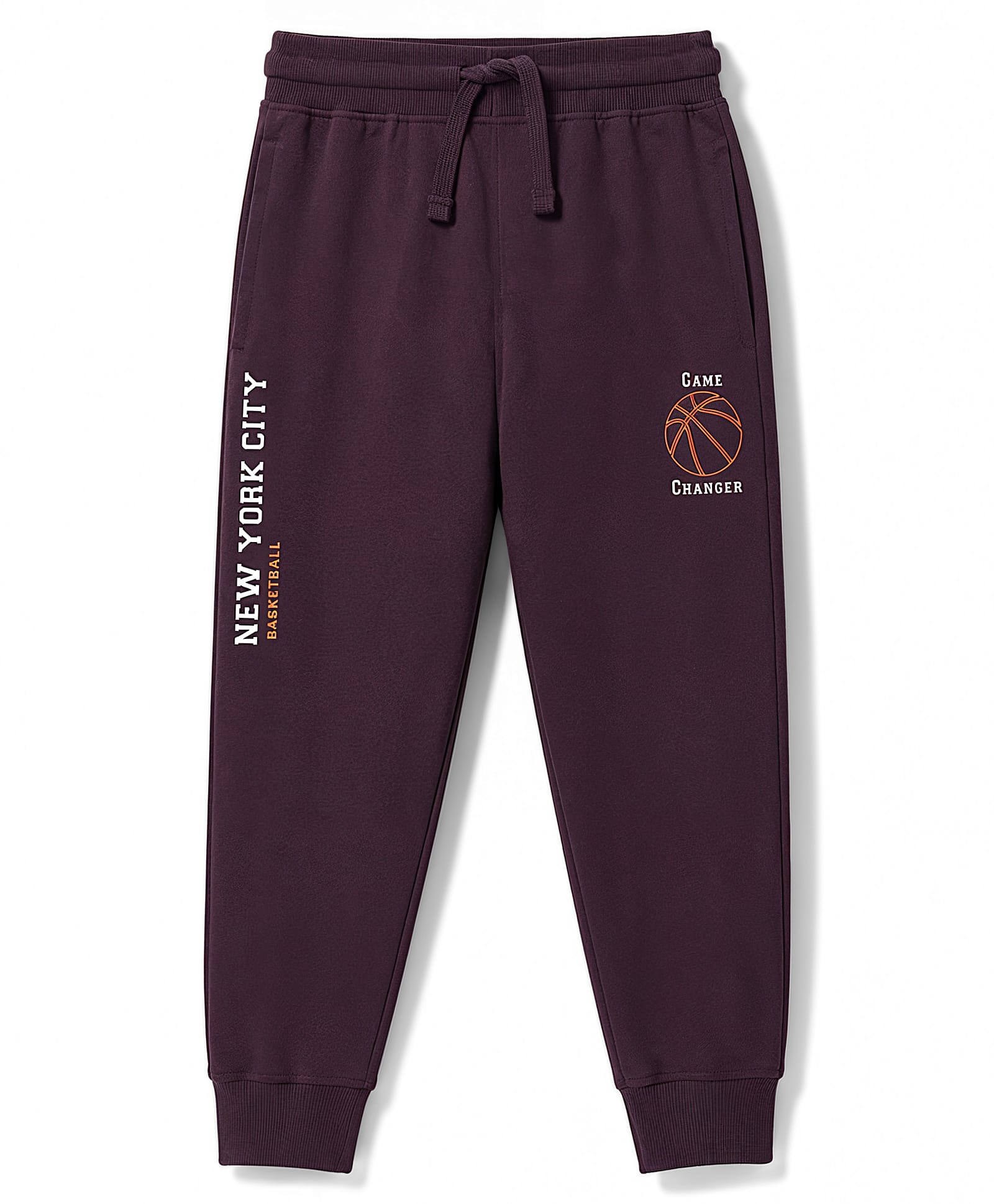 Doreme Single Jersey Knit Full Length Lounge Pant with Text Print - Burgandy-picture-25