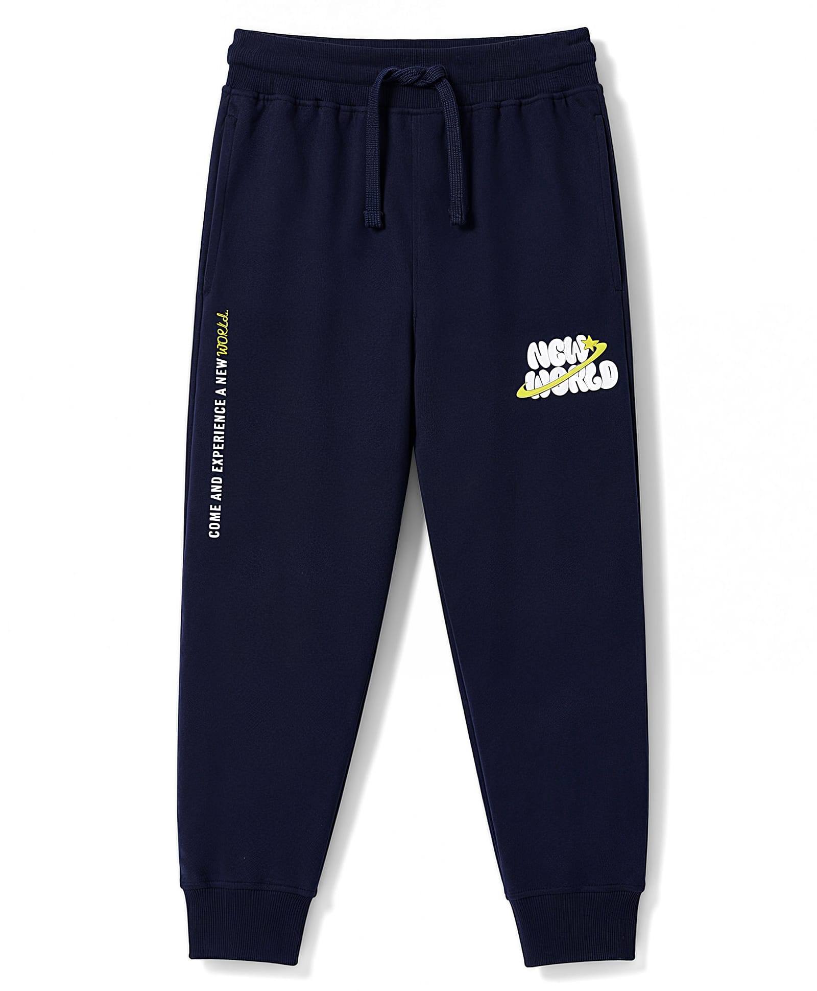 Doreme Single Jersey Knit Full Length Lounge Pant with Text Print - Navy-picture-14