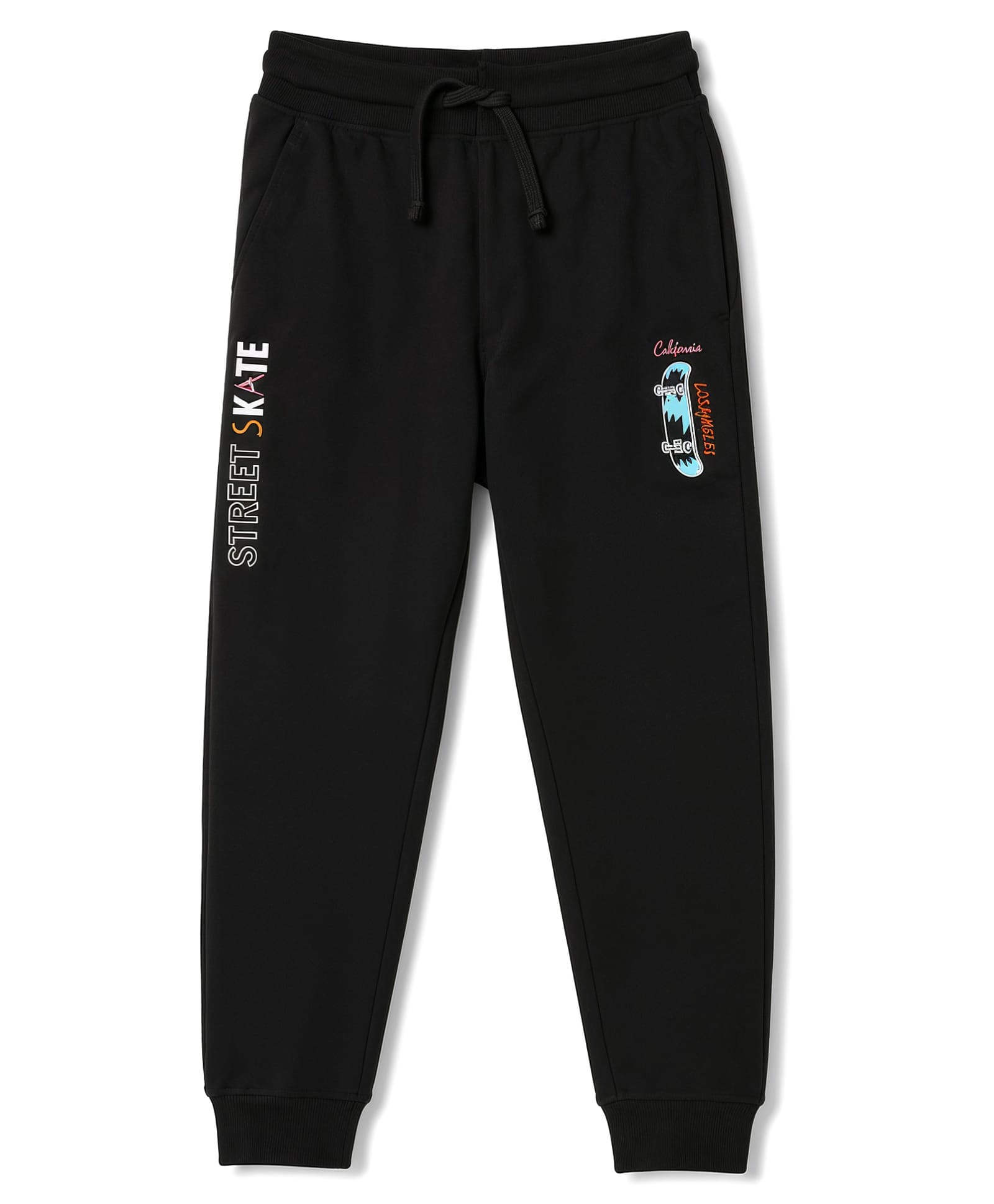 Doreme Single Jersey Knit Full Length Lounge Pant with Text & Skating Print - Navy-picture-10