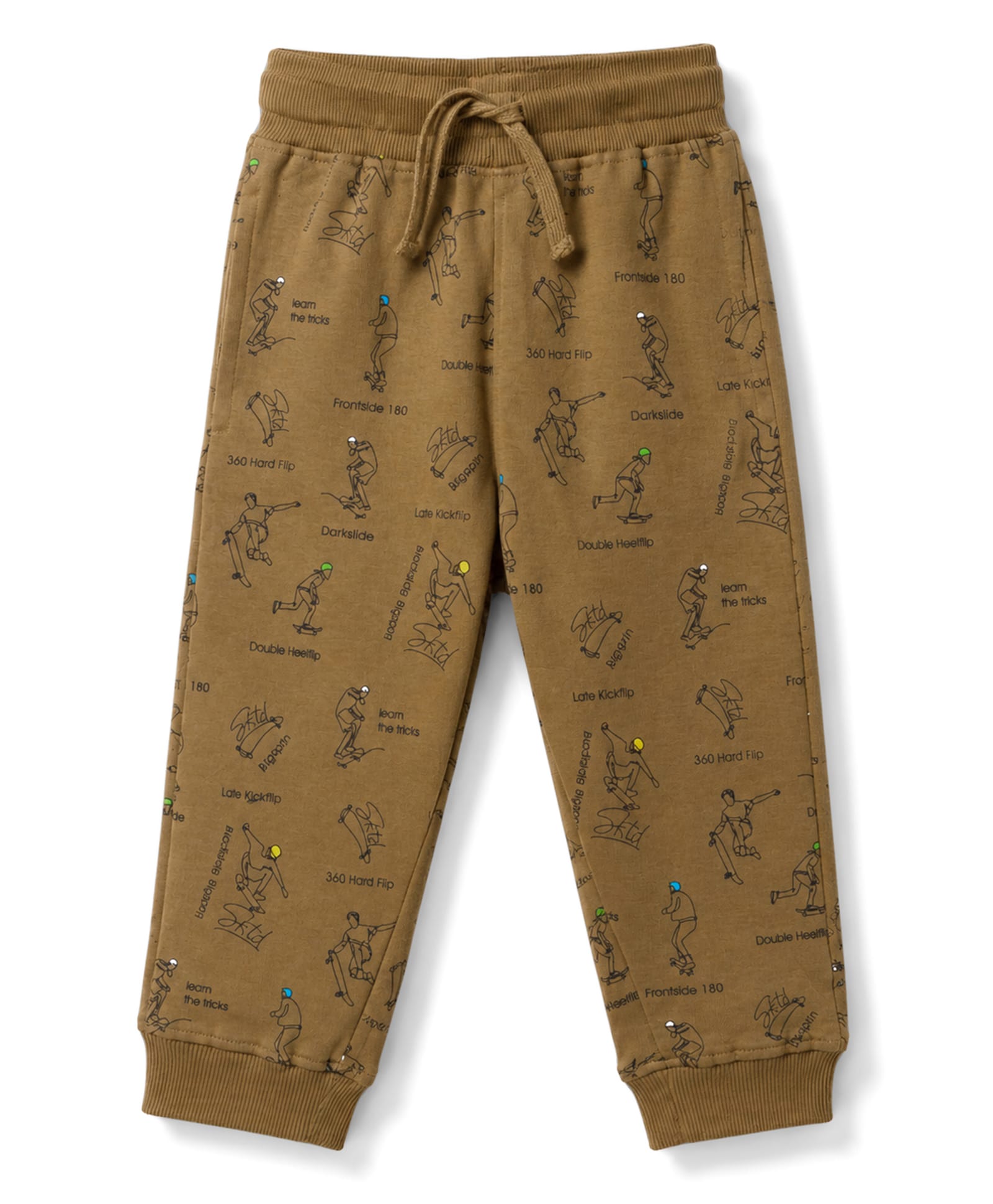 Doreme Single Jersey Knit Full Length Skates Theme Printed Lounge Pant - Olive Green-picture-25