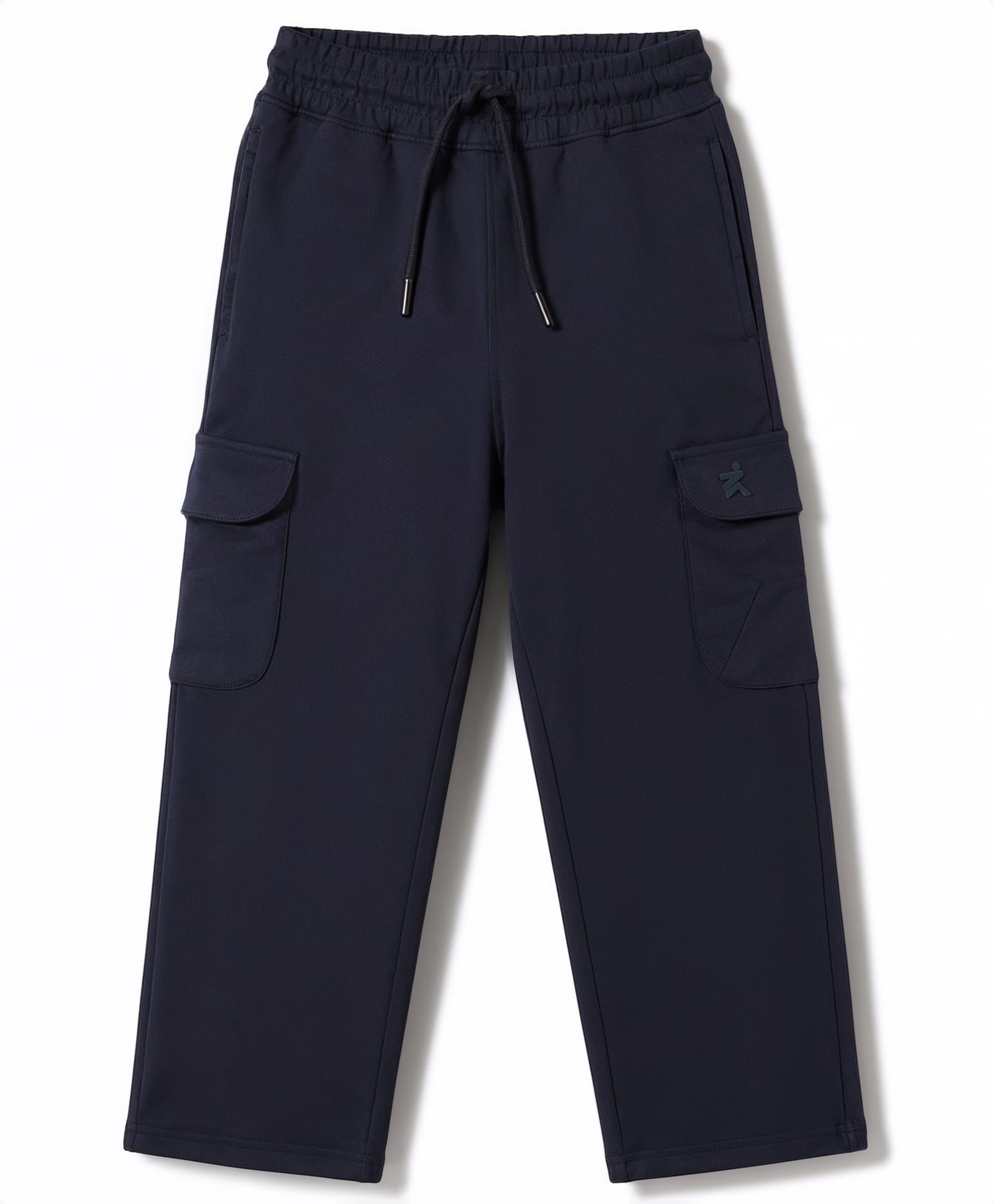Doreme Single Jersey Knit Full Length Solid Colour Track Pant with Pockets- Navy-picture-27