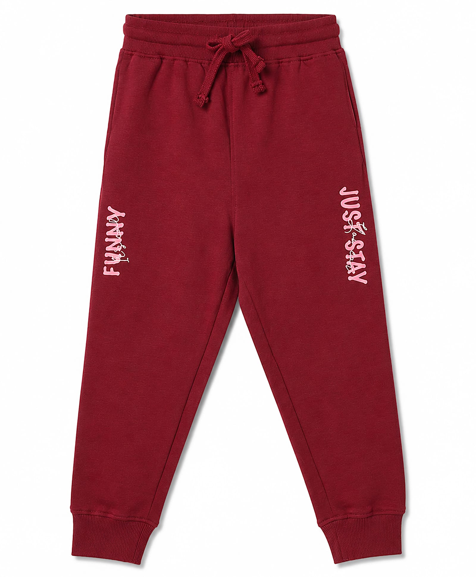 Doreme Single Jersey Knit Full Length Text Printed Lounge Pant - Maroon-picture-27