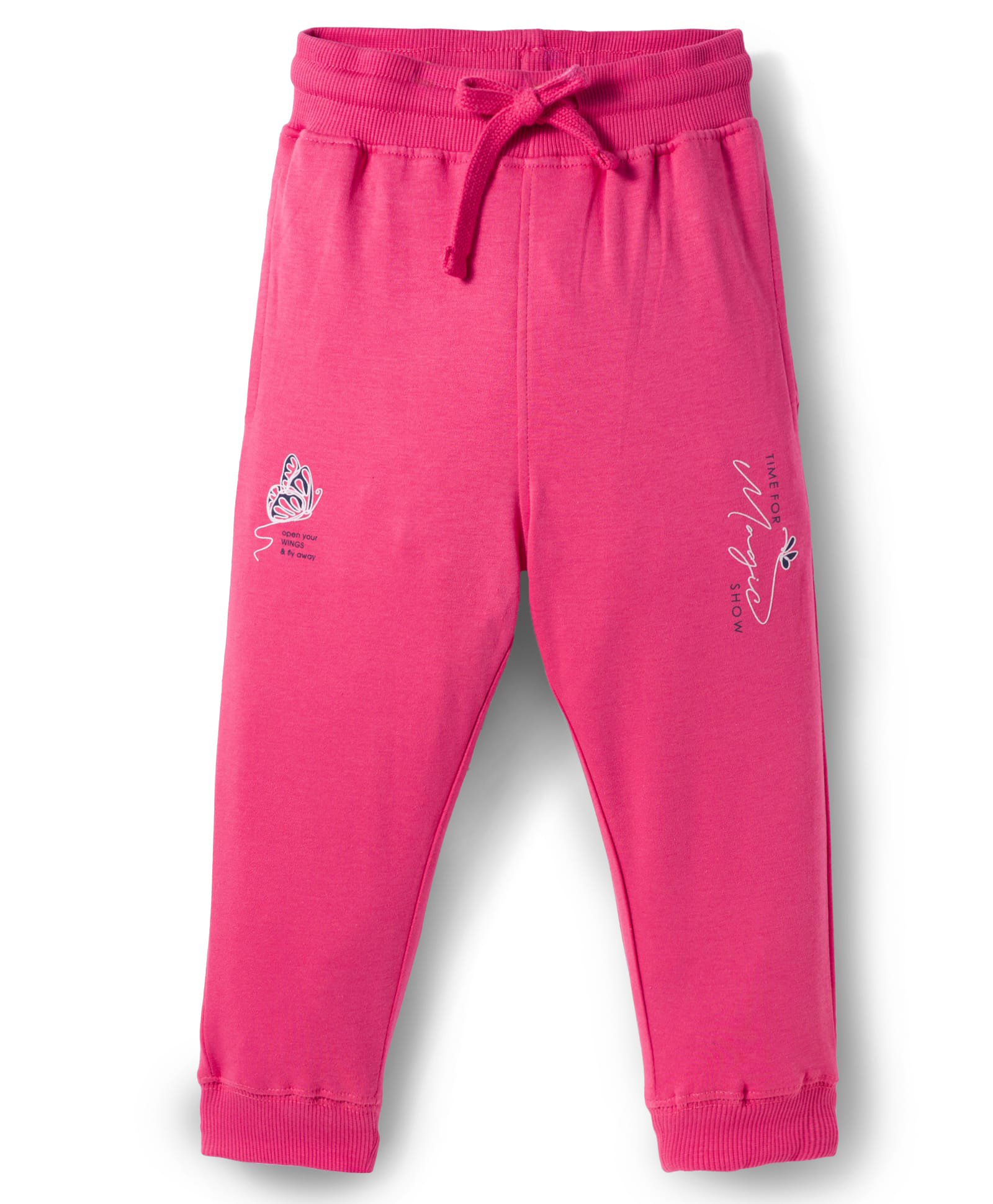Doreme Single Jersey Knit Full Length Butterfly Printed Lounge Pant - Dark Pink-picture-25