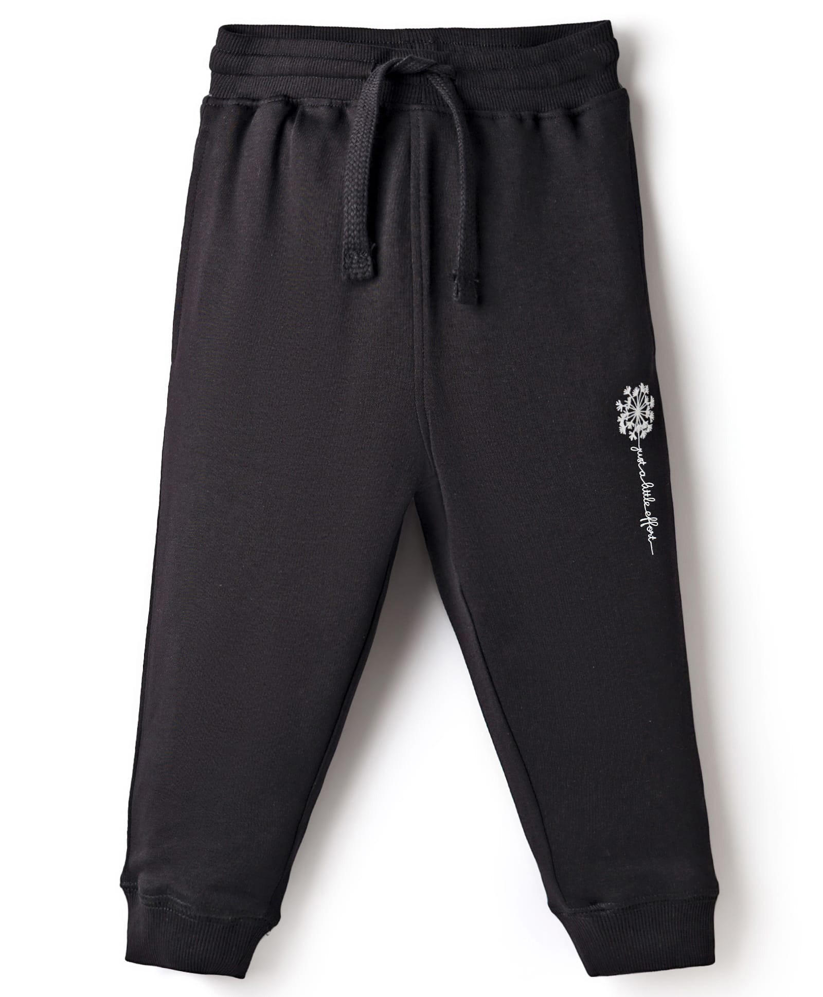 Doreme Single Jersey Knit Full Length Floral & Text Printed Lounge Pant - Black-picture-14