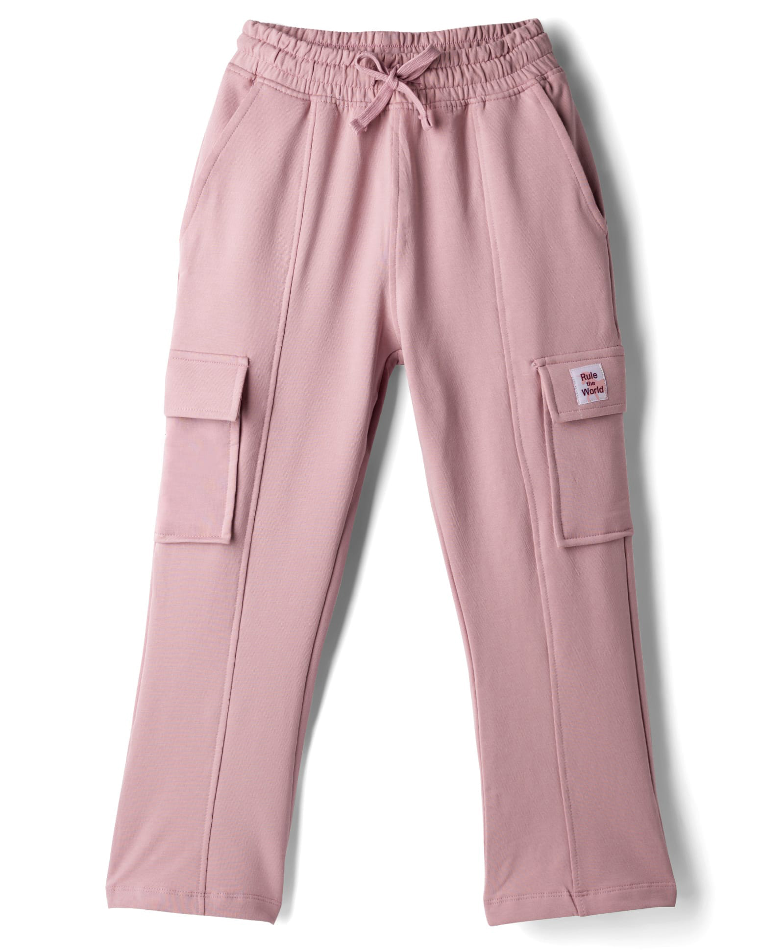 Doreme Single Jersey Knit Full Length Cut N Sew Lounge Pant With Patch & Cargo Pockets - Pink-picture-25