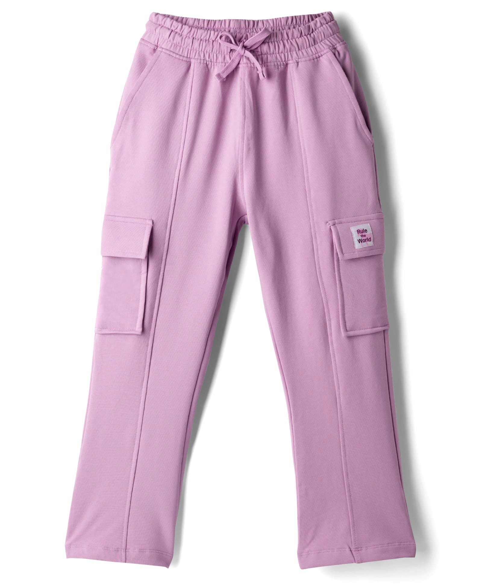 Doreme Single Jersey Knit Full Length Cut N Sew Lounge Pant With Patch & Cargo Pockets - Mauve-picture-10