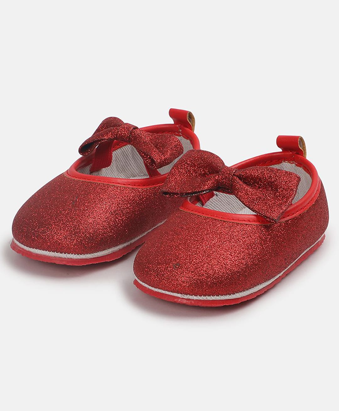 MINI KLUB Bow Applique Detailed Glittered Ballerinas - Red-image-26