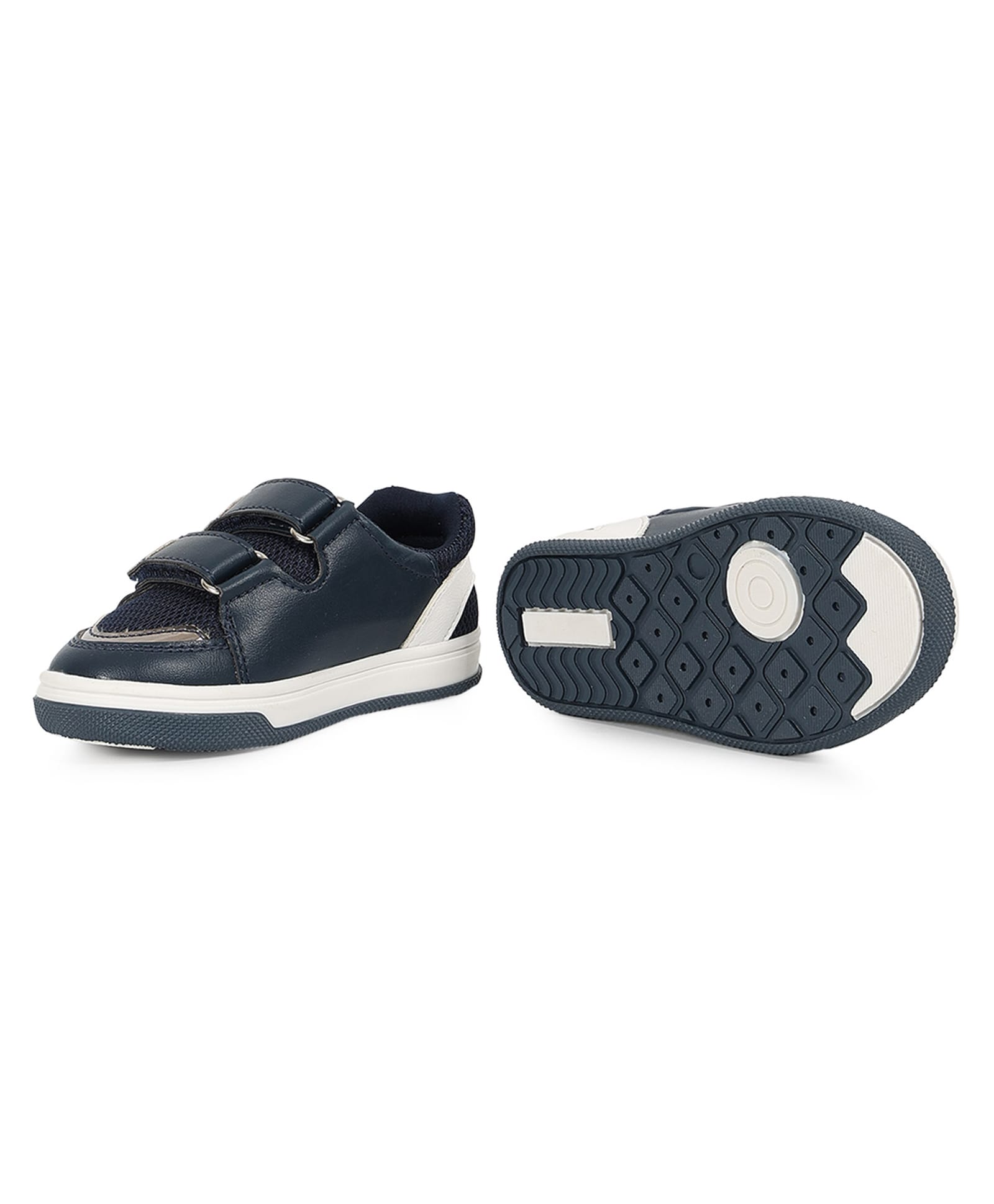 MINI KLUB Colour Blocked Mesh Detailed Velcro Closure Shoes - Navy Blue-image-45