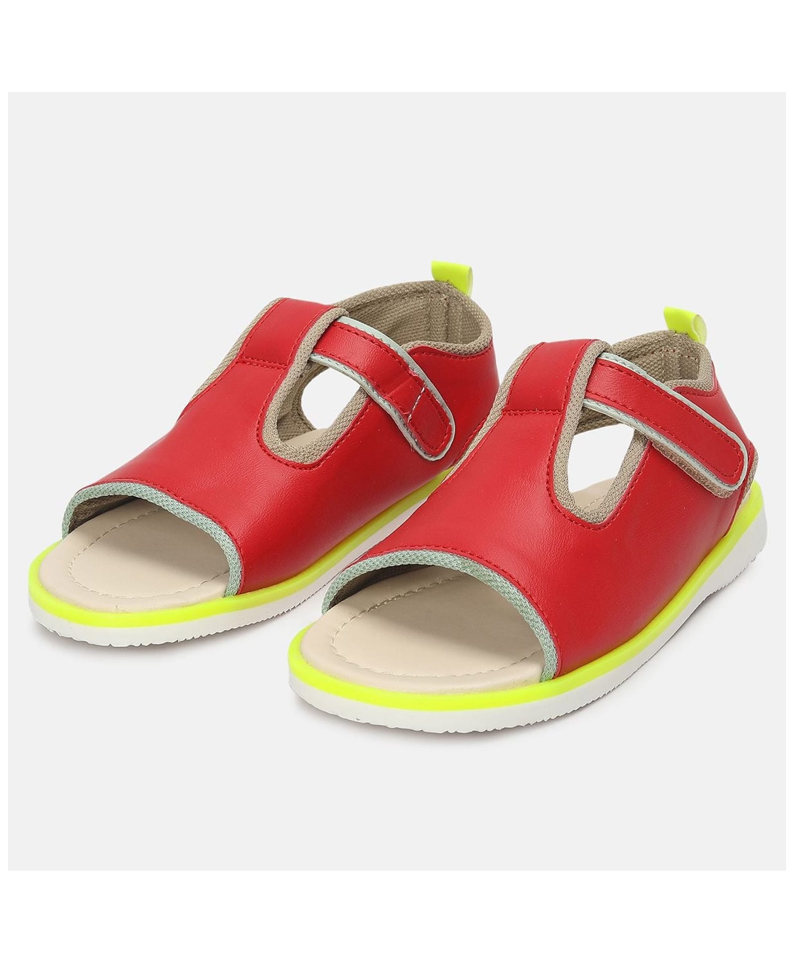 MINI KLUB Solid Velcro Closure Sandals - Red-image-35