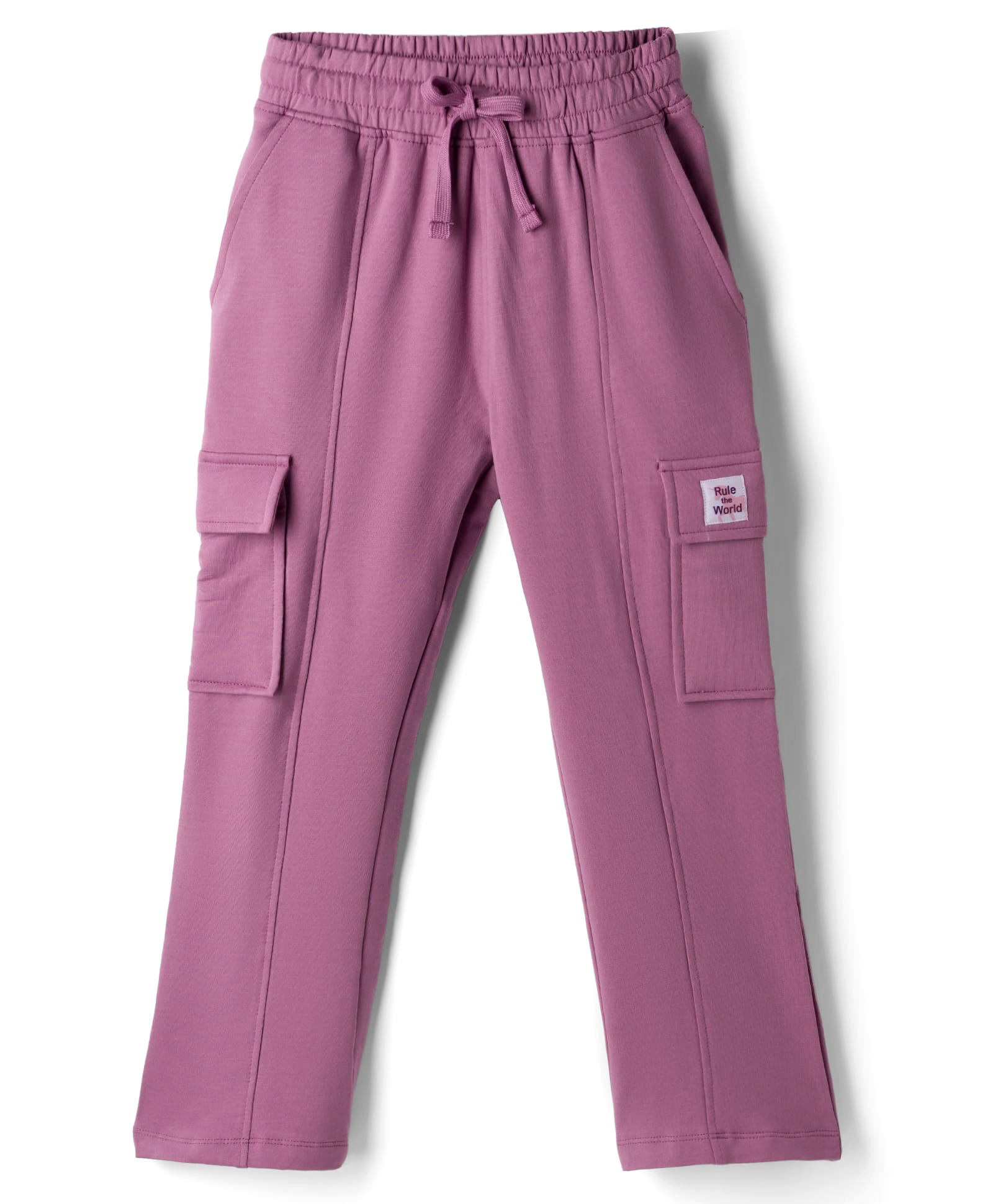 Doreme Single Jersey Knit Full Length Solid Colour Track Pant with Pockets- Mauve-picture-22