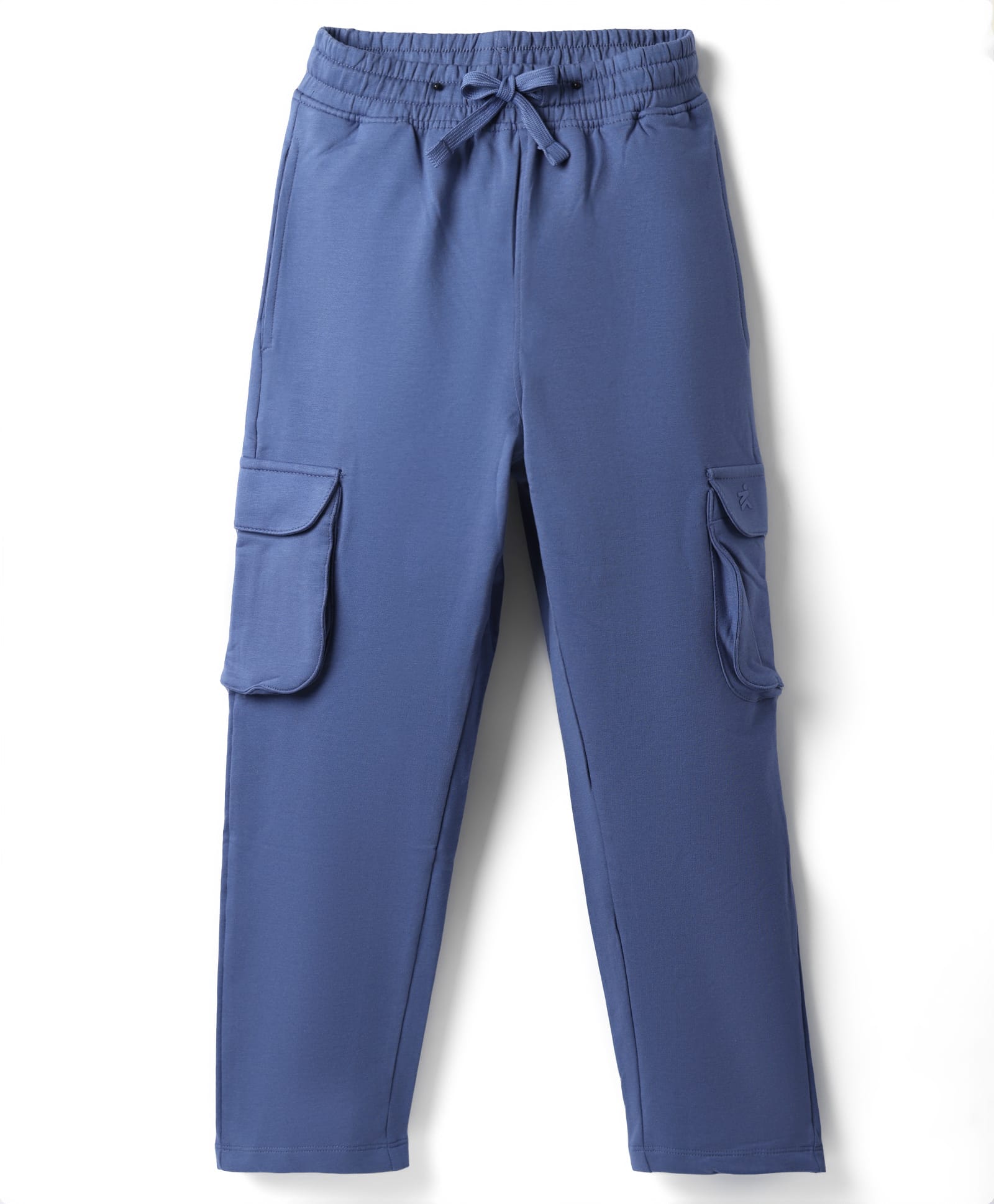 Doreme Single Jersey Knit Full Length Solid Colour Track Pant with Pockets- Blue-picture-37