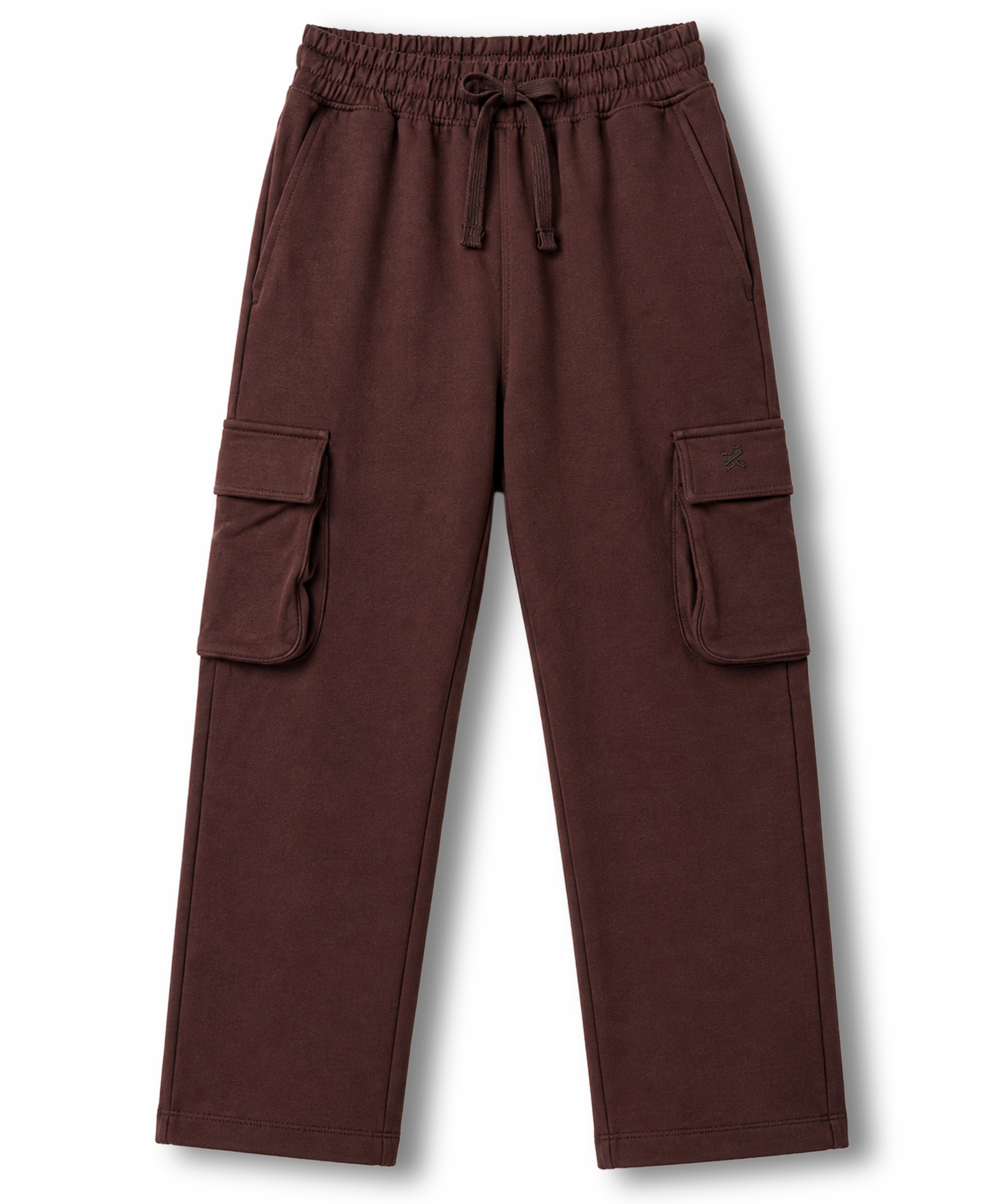 Doreme Single Jersey Knit Full Length Solid Colour Track Pant with Pockets- Brown-picture-16