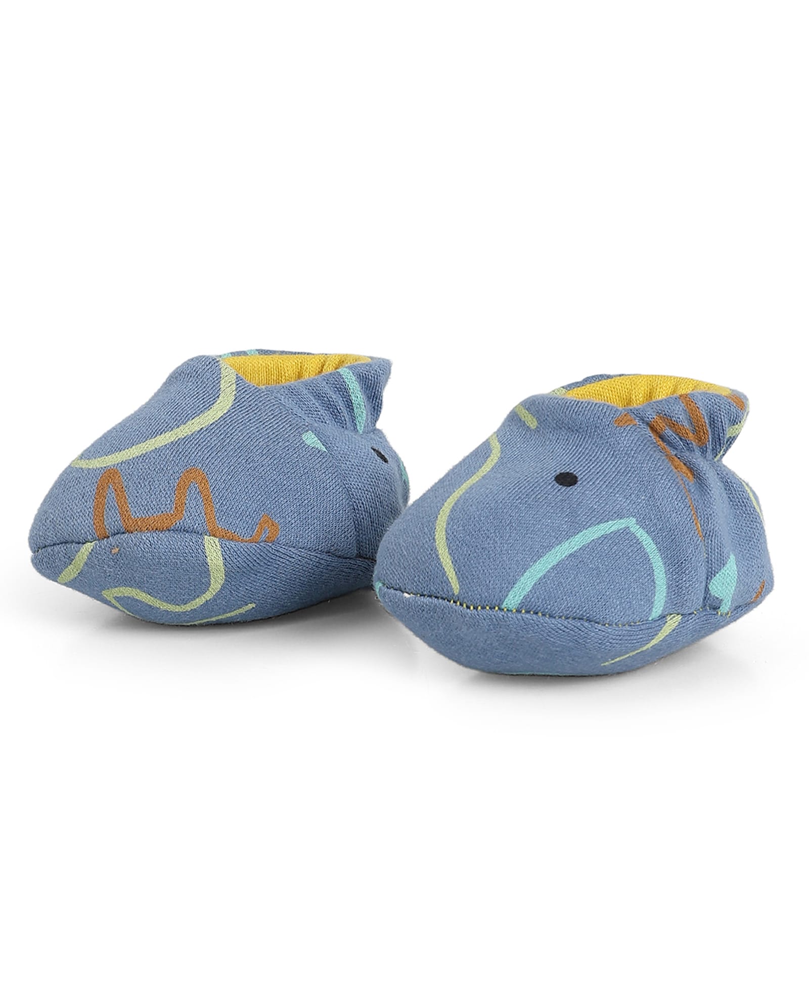 MINI KLUB Cotton Knit Abstract Printed Booties - Blue-picture-26