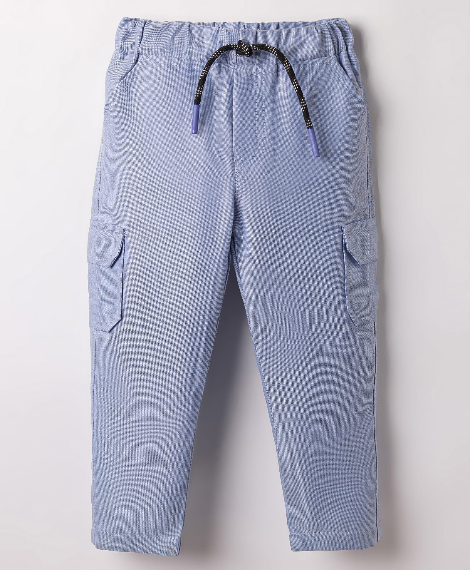 Rikidoos Cotton Woven Full Length Solid Cargo Pant - Light Blue-picture-11