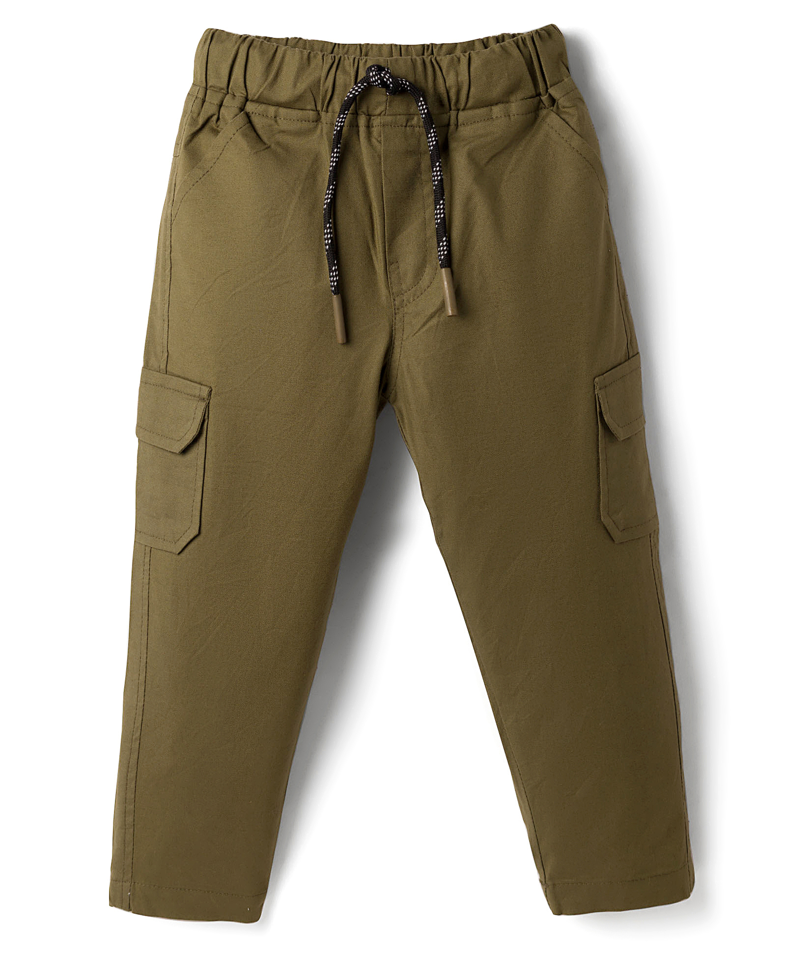 Rikidoos Cotton Woven Full Length Solid Cargo Pant - Olive Green-picture-32