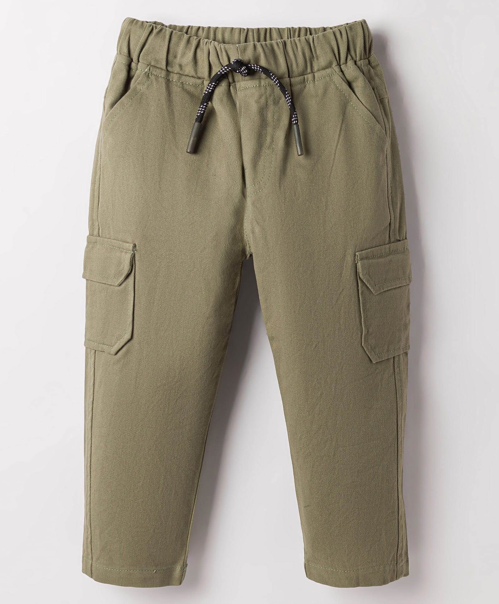 Rikidoos Cotton Woven Full Length Solid Cargo Pant - Olive Green-picture-35
