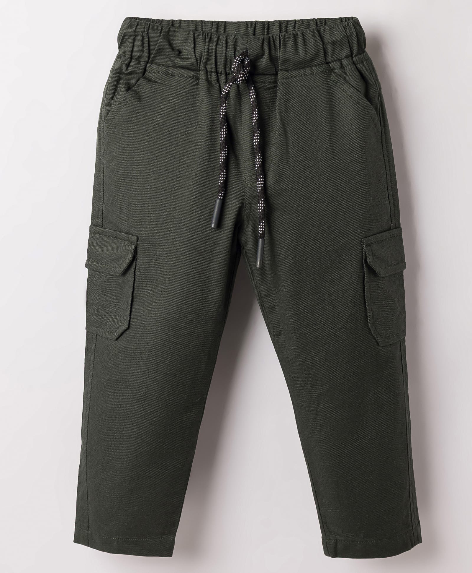 Rikidoos Cotton Woven Full Length Solid Cargo Pant - Green-picture-23