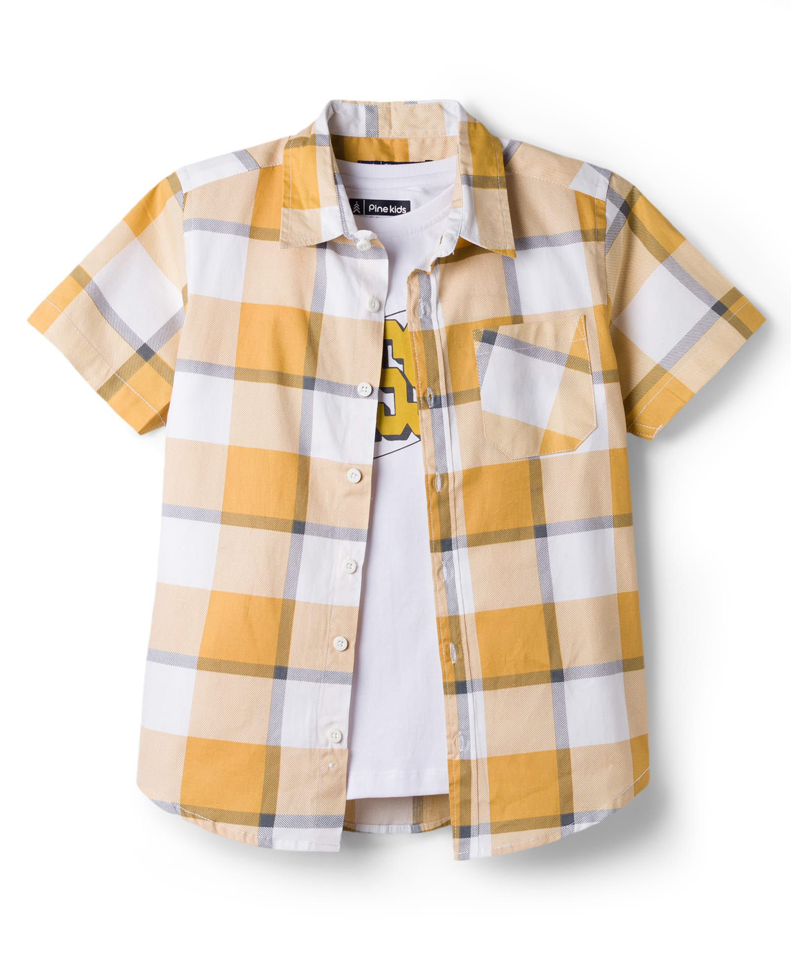 Pine Kids Cotton Woven Checks Shirt Half Sleeves Multi Color 7-8 Years-image-32