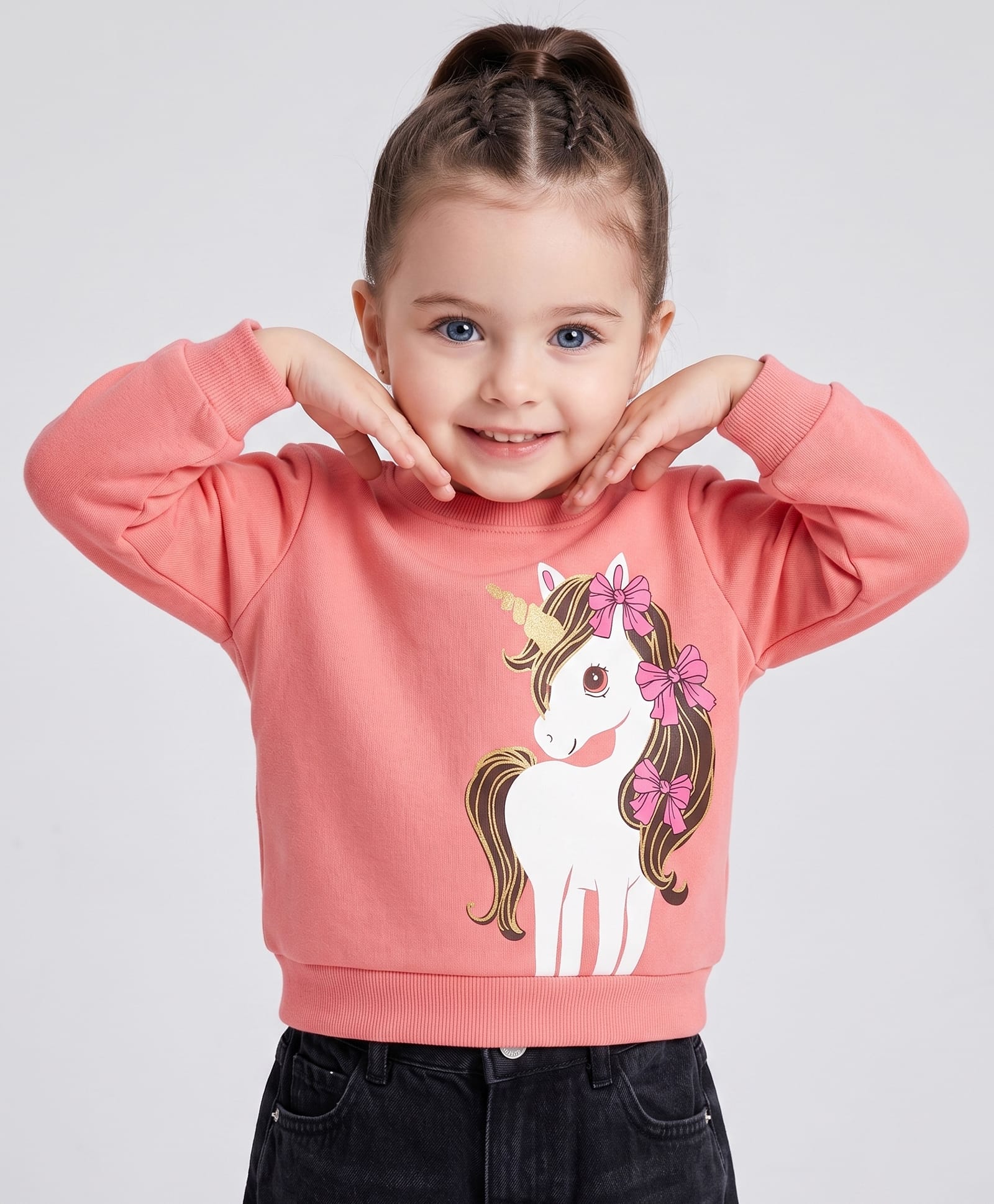 Babyoye 100% Cotton knit Full Sleeves Unicorn Printed Sweatshirt - Pink-picture-16