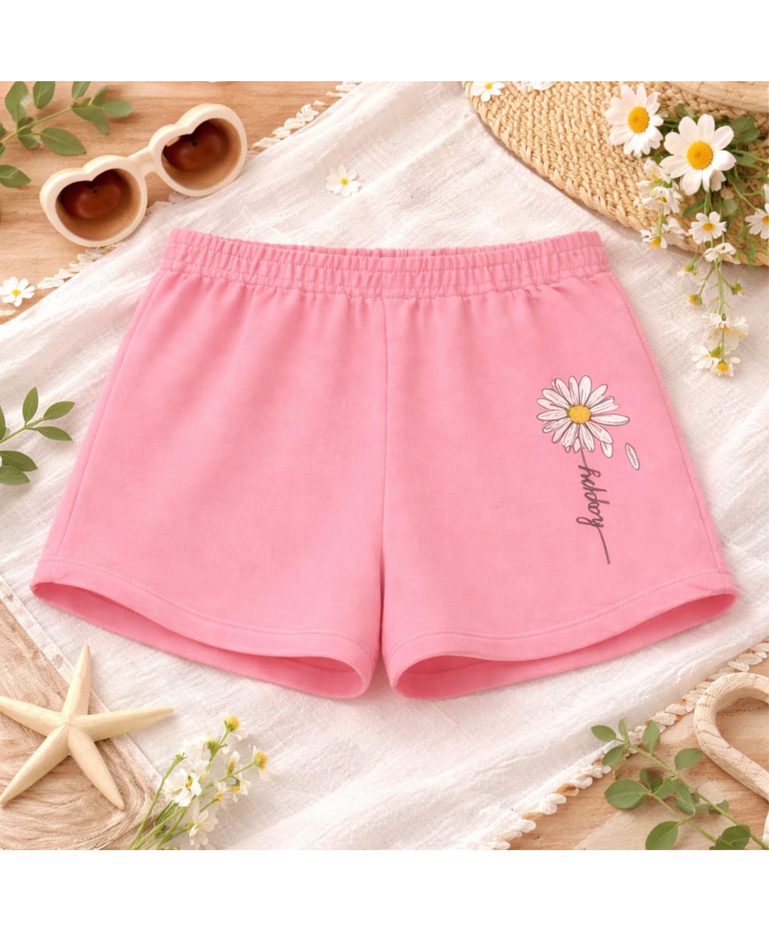 Luke and Lilly Cotton Blend Knit Floral Printed Shorts - Pink-picture-20