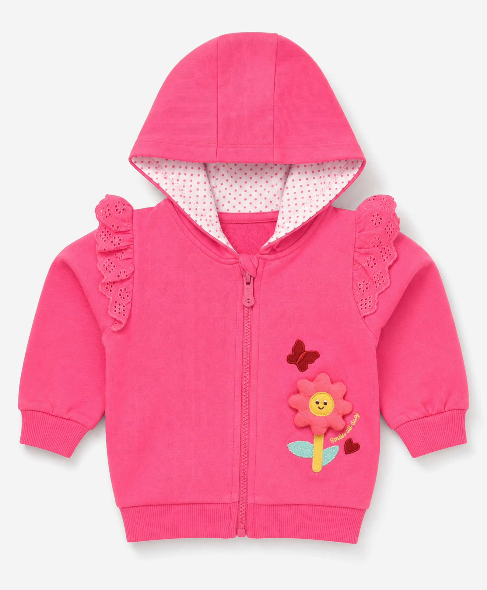 Babyoye 100% Cotton Woven Teddy Bear Embroidery Full Sleeves Sweatshirts - Pink-image-36