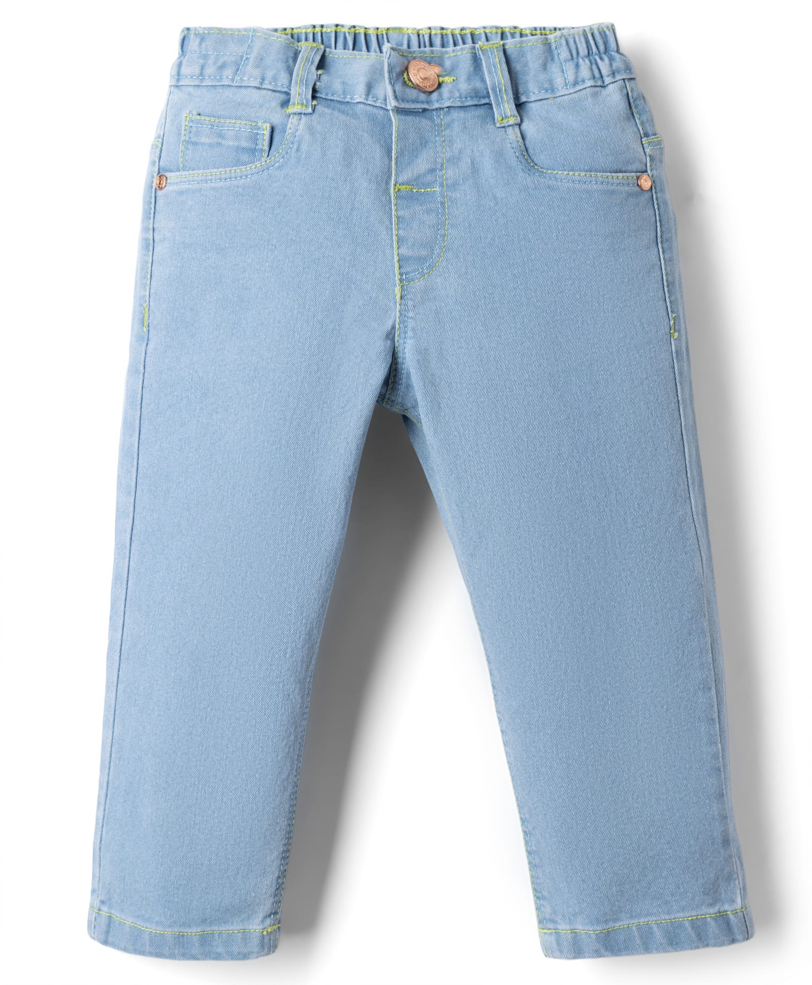 Babyhug Denim Full Length Skinny Fit Washed Jeans With Stretch - Light Blue-picture-16