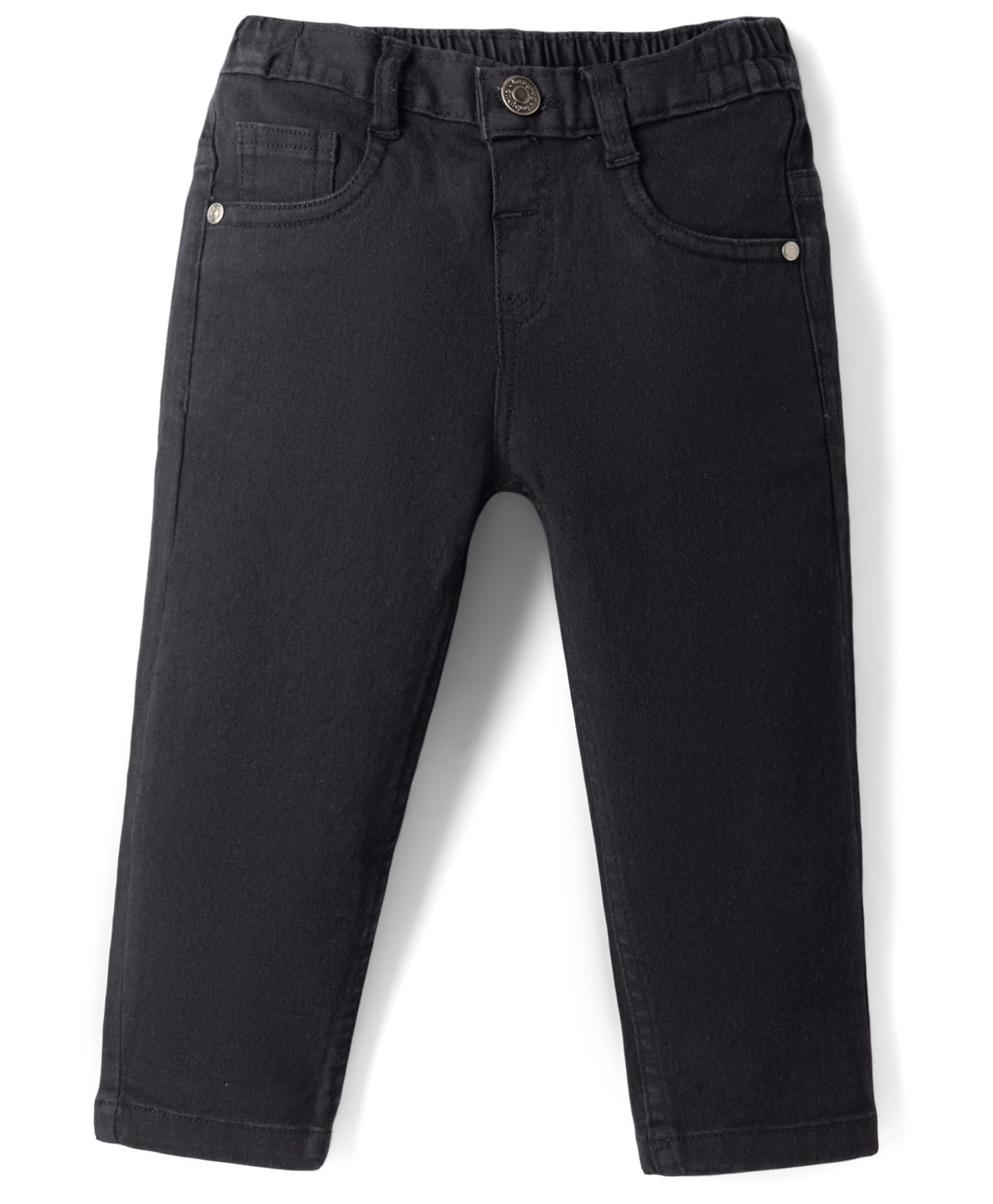 Babyhug Denim Full Length Slim Fit Washed Jeans With Stretch - Black-picture-21