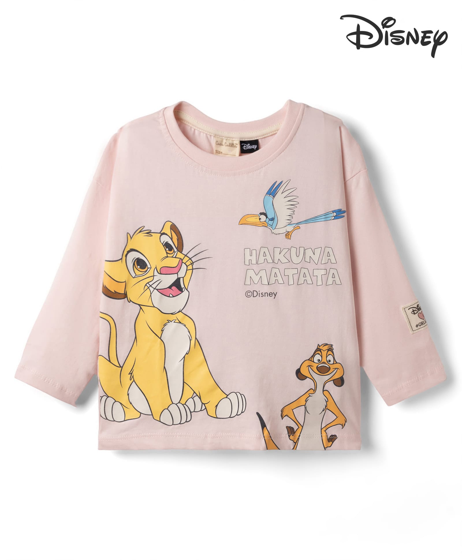 CUCUMBER Sinker Knit Full Sleeves T-Shirt with Hakuna Matata Print - Baby Pink-picture-40