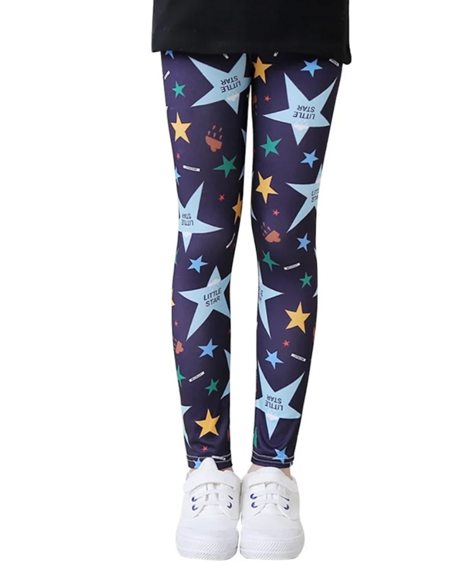 Neska Moda Knit Stars Printed Leggings - Blue-picture-24