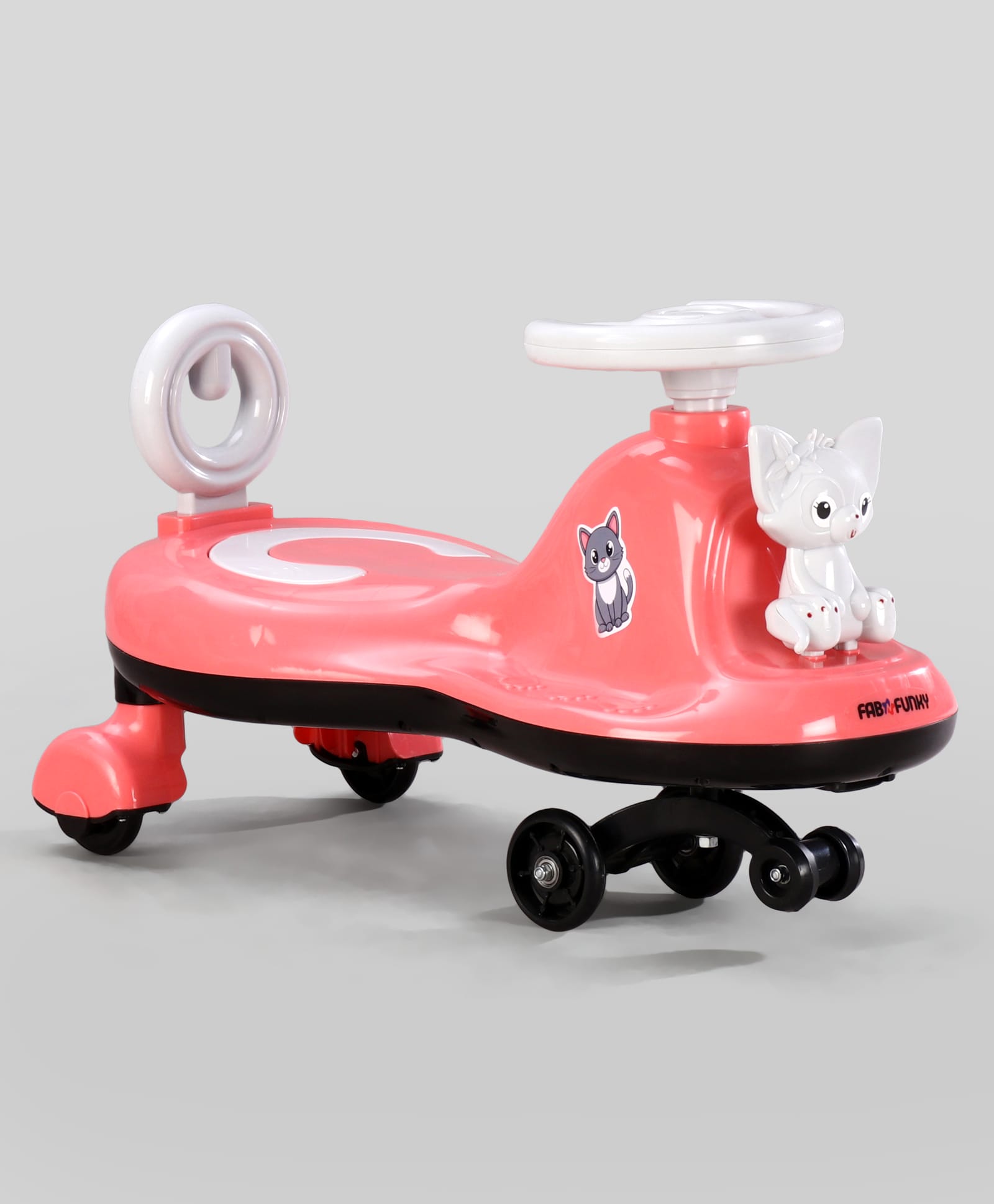 Twister Swing Car with Light & Music - Red Grey| Easy to Handle| Built for Rough Play| Encourages Physical Activity| Easy to Assemble| For Kids of 1 to 6 years| Sport Gift-image-37