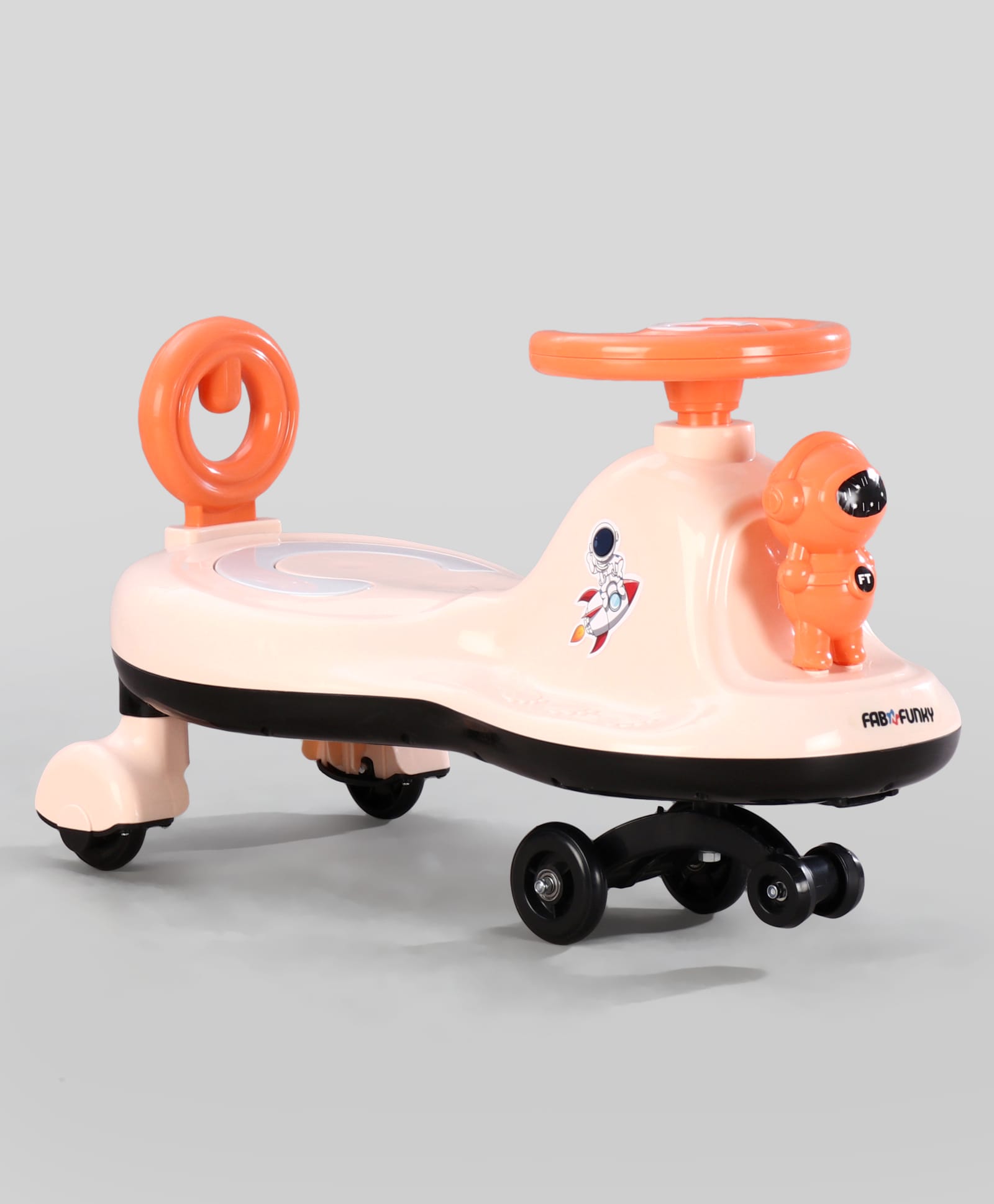 Baby Swing Car with Light & Music - Peach| Easy to Handle| Built for Rough Play| Encourages Physical Activity| Fully Assembled| For Kids of 1 to 6 years| Sport Gift-image-15