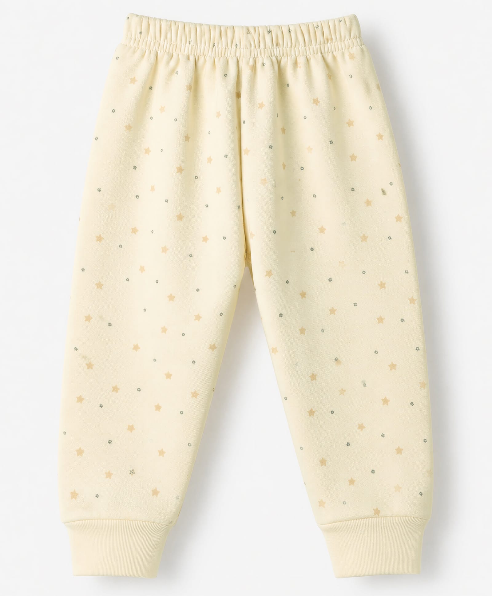 Simply Fleece Knit Full Length Star Printed Fleece & Woollen Pant - Cream-picture-26