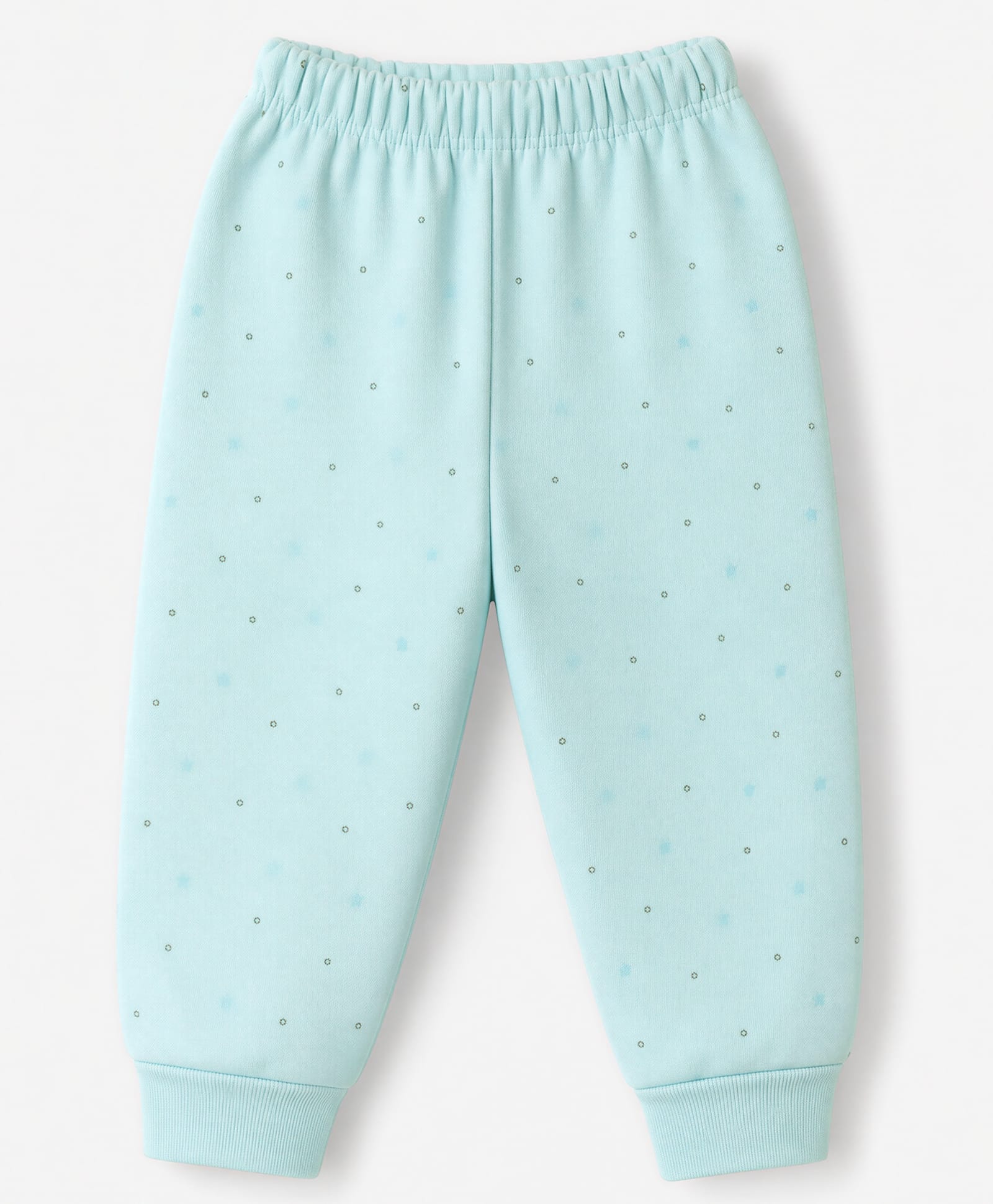 Simply Fleece Knit Full Length Printed Fleece & Woollen Pant - Light Blue-picture-25