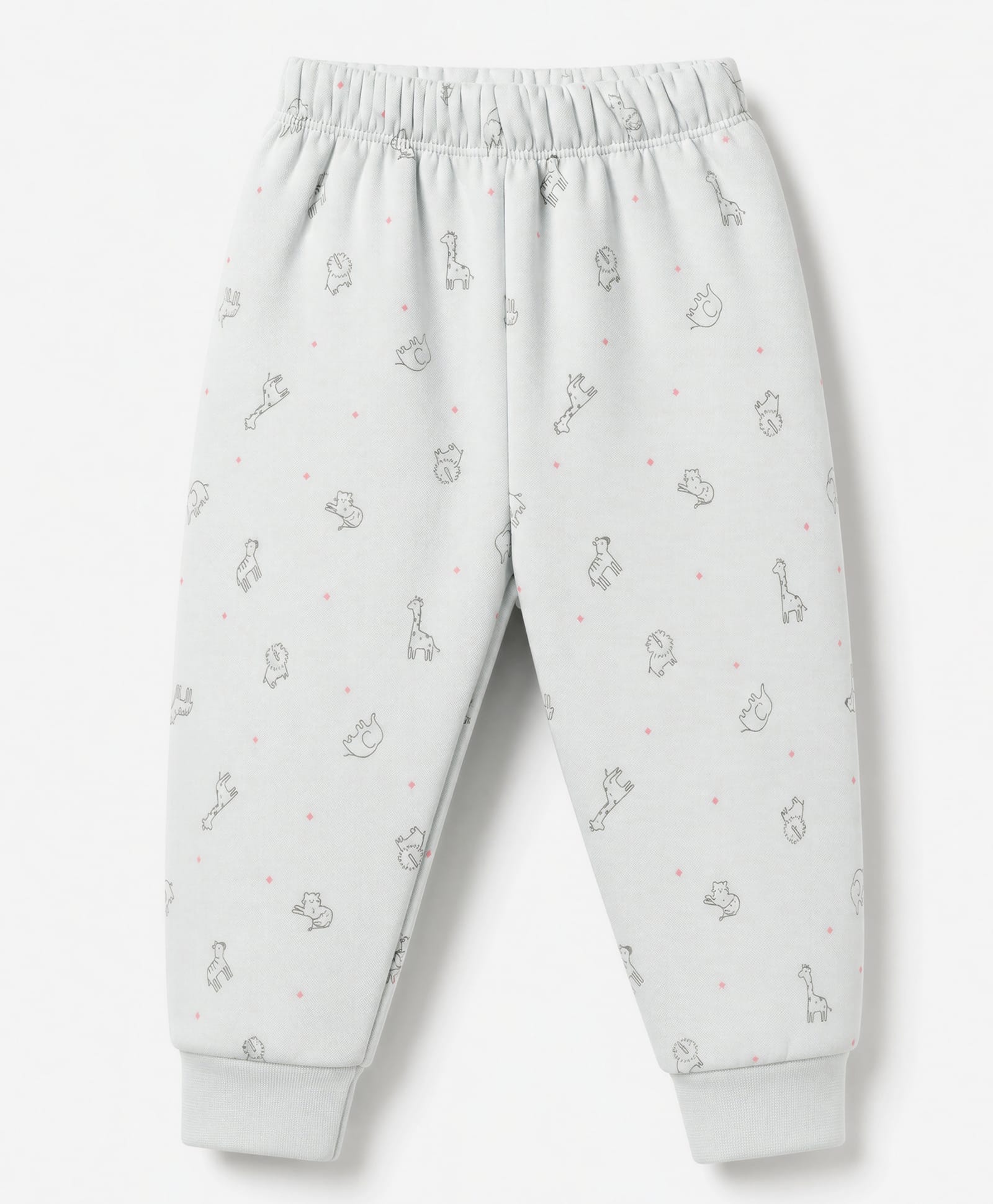 Simply Knit Full Length Fleece and Woollen Bottomwear With Animal Print - Grey-picture-20