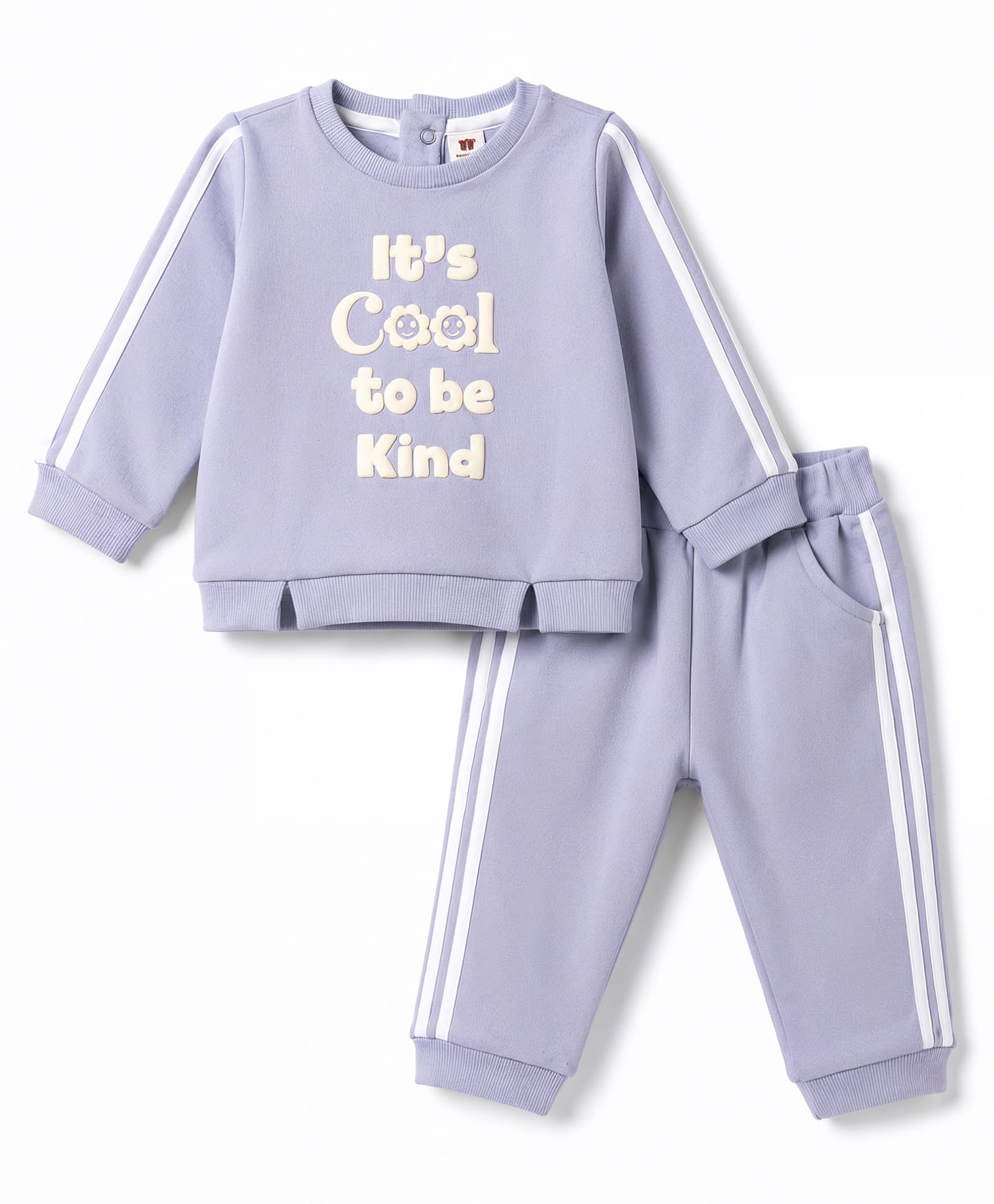 ToffyHouse Cotton Woven Full Sleeves Sweatshirt & Pant Winter Wear Suit With Text Print - Mauve-image-18