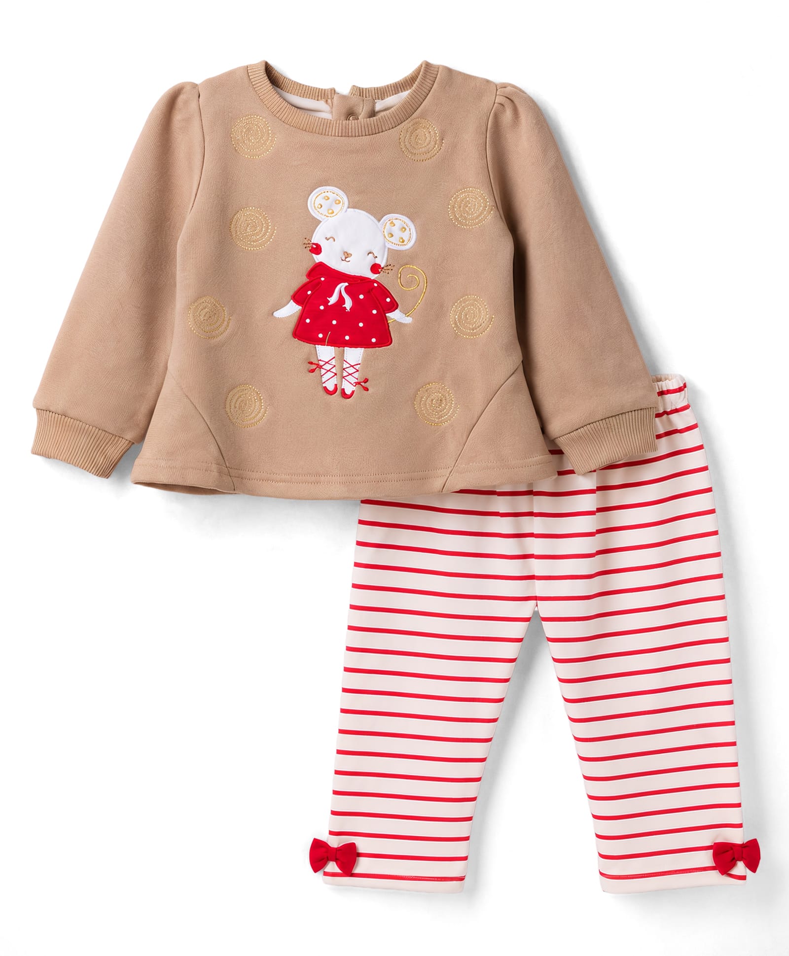 ToffyHouse Cotton Woven Full Sleeves Sweatshirt & Striped Pant Winter Wear Suit With Bunny Print - Multicolor-image-17
