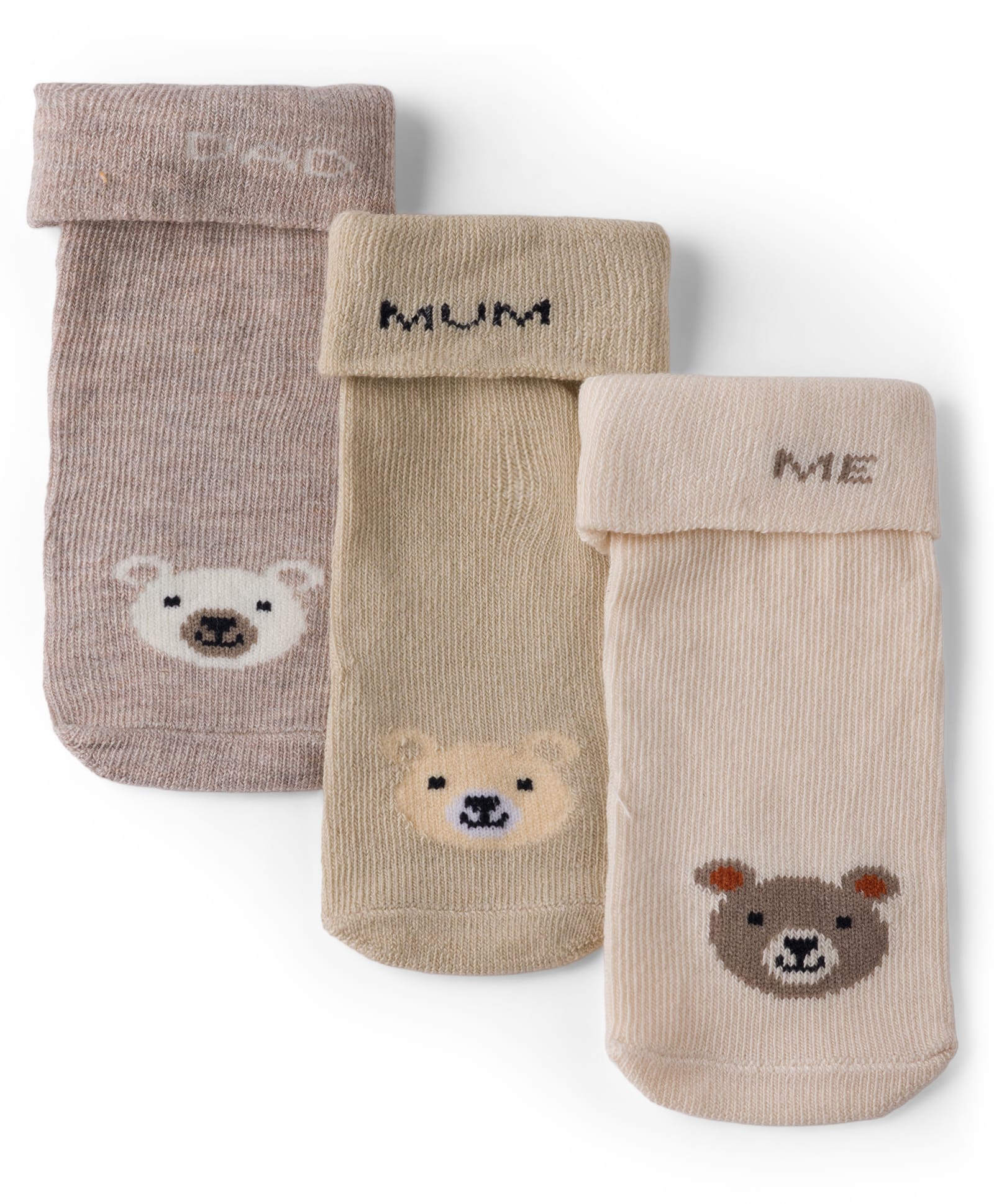 Doodle Poodle Knit Ankle Length Socks with Bear Design Pack of 3 - Cream-picture-40