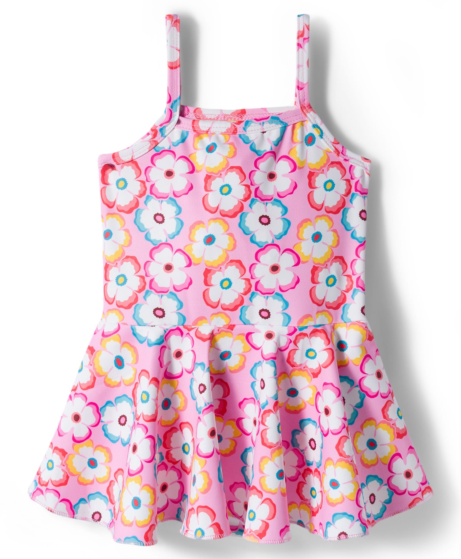 Babyhug Sleeveless Floral Printed Water Repellant Frock Swimsuit - Pink-image-45