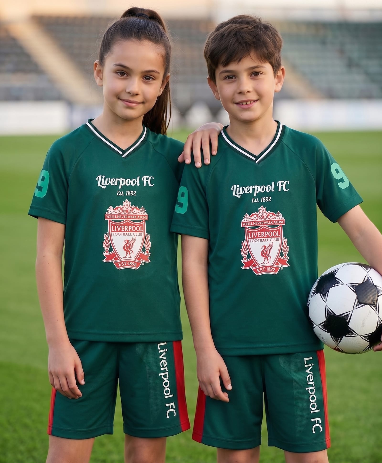 Pine Active Knit Half Raglan Sleeves Football Tee & Shorts Set - Green-image-26