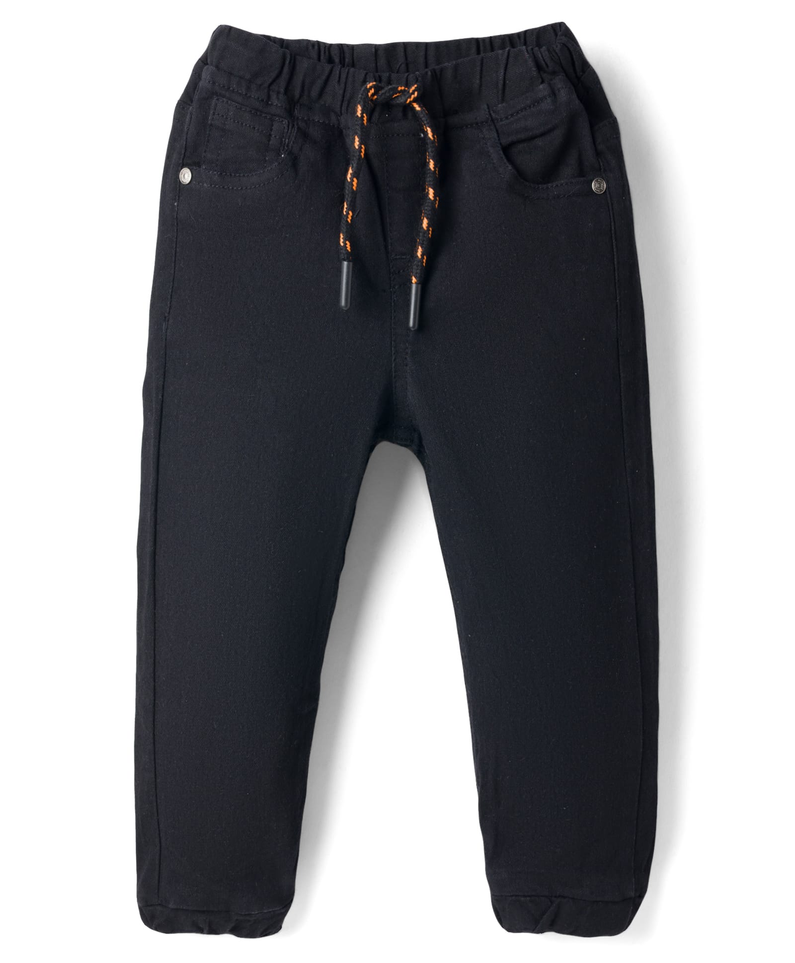 Babyhug Denim Full Length Jogger Style Washed Jeans With Stretch - Black-picture-25
