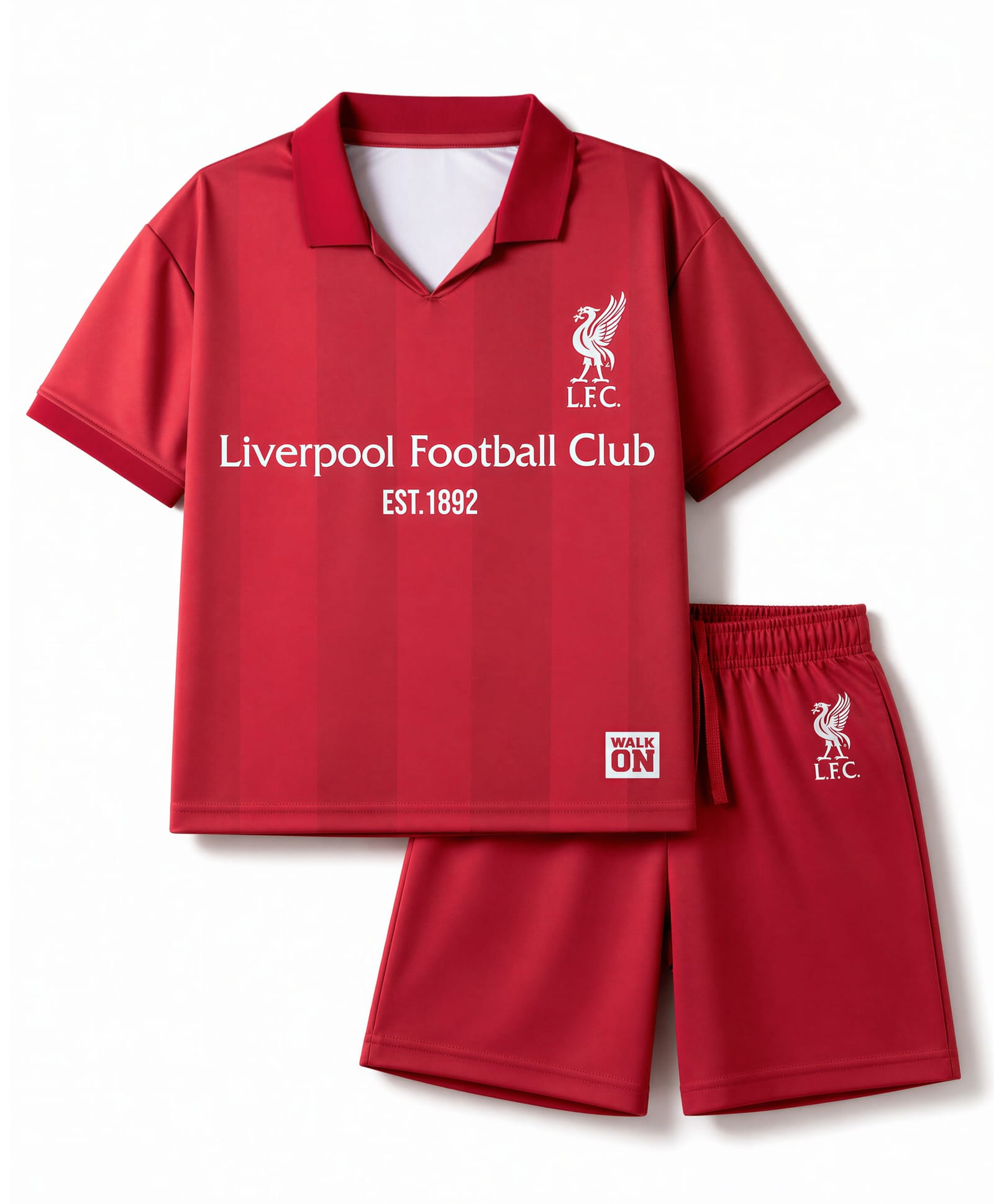 Pine Active Knit Half Sleeves Liverpool Fan Club Printed T-Shirt & Shorts Football Jersey Set - Maroon-picture-17